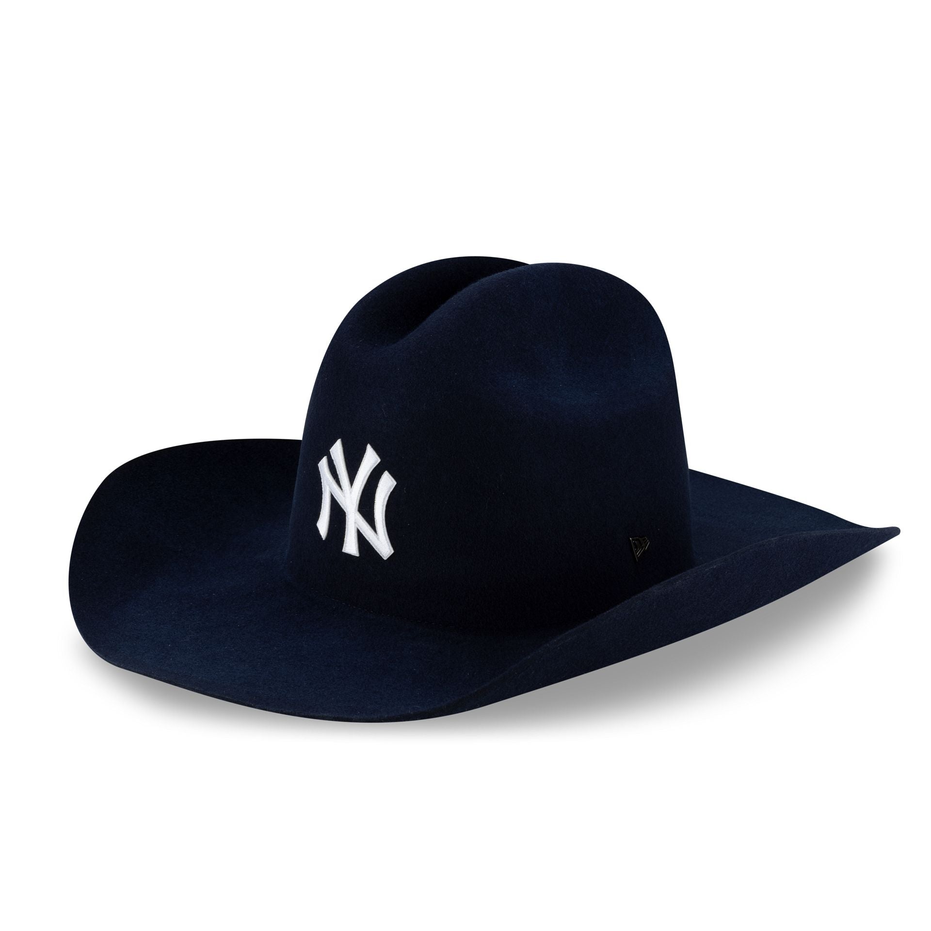 14737182_FEDORA_20ROLLED_20BRIM_JAPANFW25_NEYAN_NAVY_3QL New York Yankees Navy Felt Cowboy Hat - Image 1