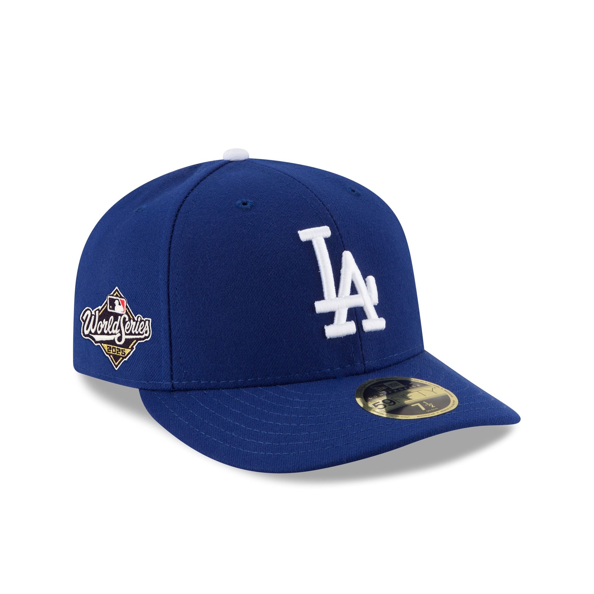 14940871_LP59FIFTY_MLB_GM_WS_SP25_LOSDOD_OTC_3QR Los Angeles Dodgers 2025 World Series Side Patch Low Profile 59FIFTY Fitted Hat - Image 1