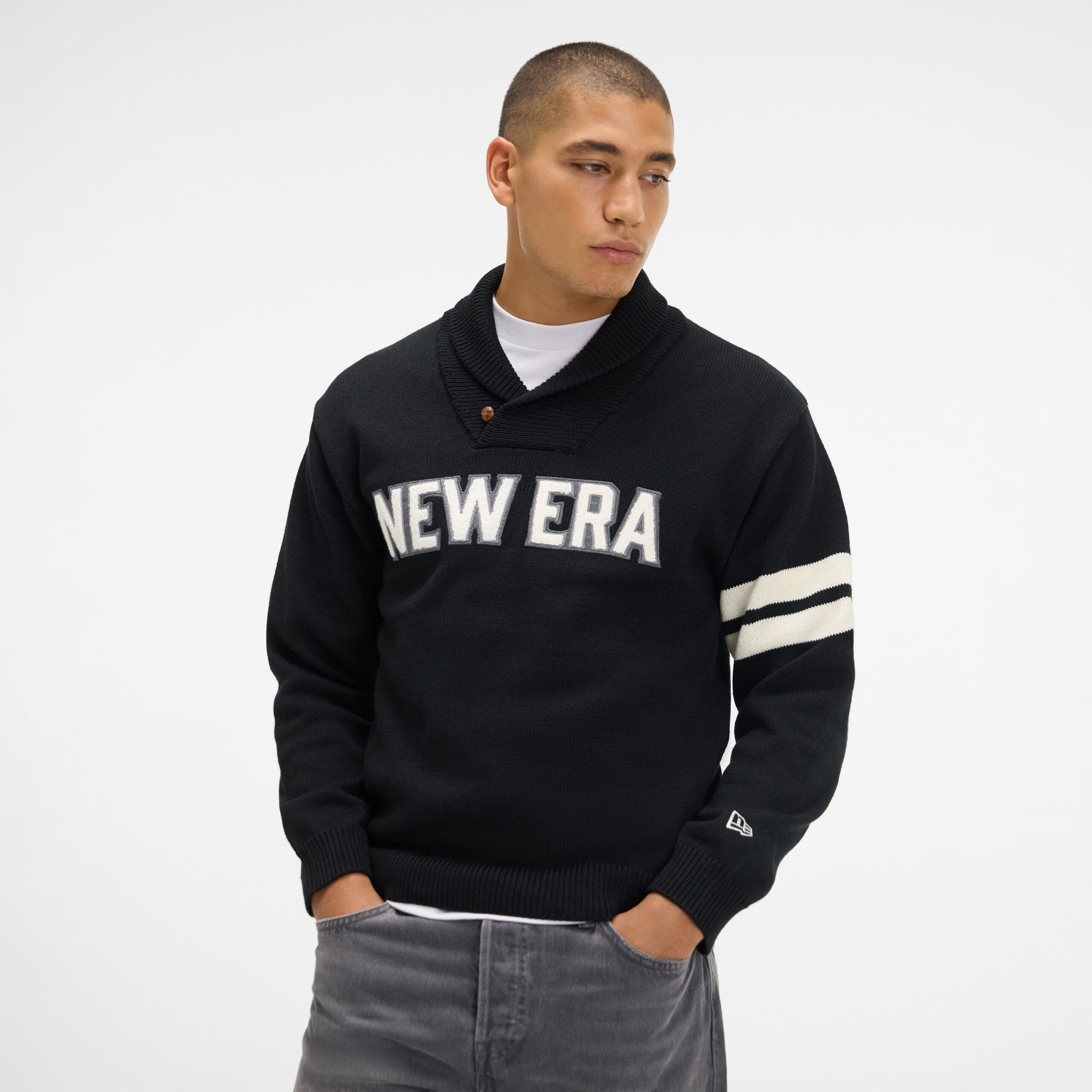 1_x_1_-_Look_13_0329 New Era Cap Navy Shawl Sweater - Image 1