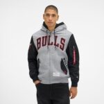 Alpha Industries x Boston Celtics Gray MA-1 Full Zip Fleece Jacket - Image 2