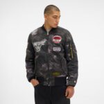 Alpha Industries x Los Angeles Lakers Black Camo MA-1 Bomber Jacket - Image 2