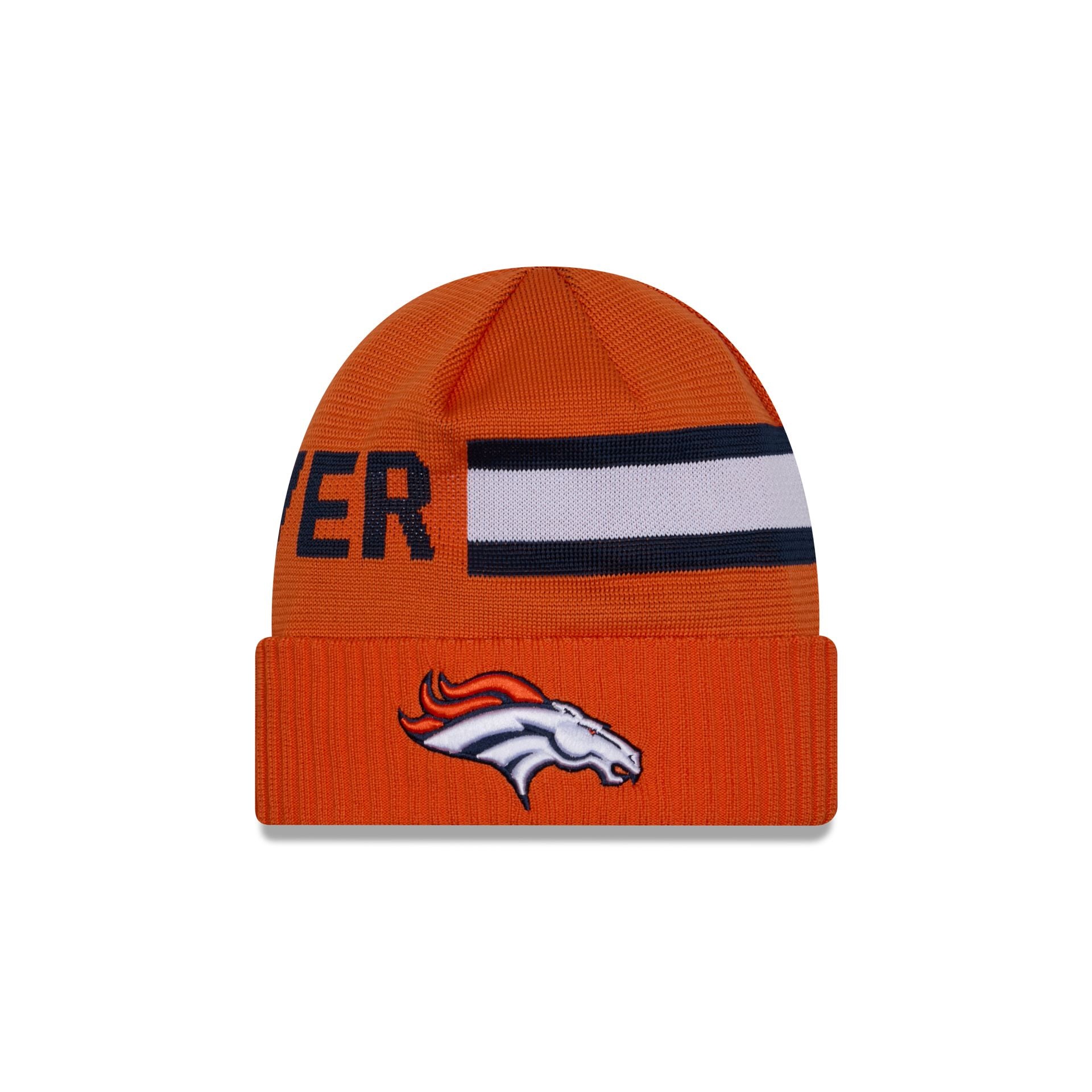 60549146_KNIT_NFL24SLTCHKNT_DENBRO_OTC_F Denver Broncos 2024 Cold Weather Tech Knit Beanie - Image 1