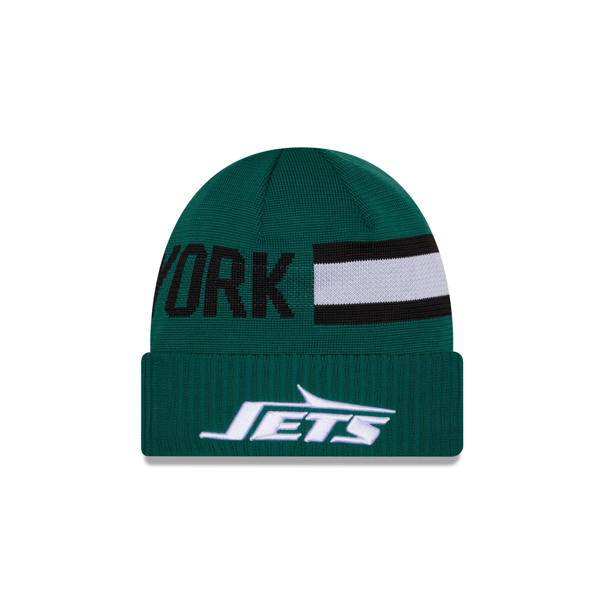 60549169_KNIT_NFL24SLTCHKNT_NEYJET_OTC_F New York Jets 2024 Cold Weather Tech Knit Beanie - Image 1