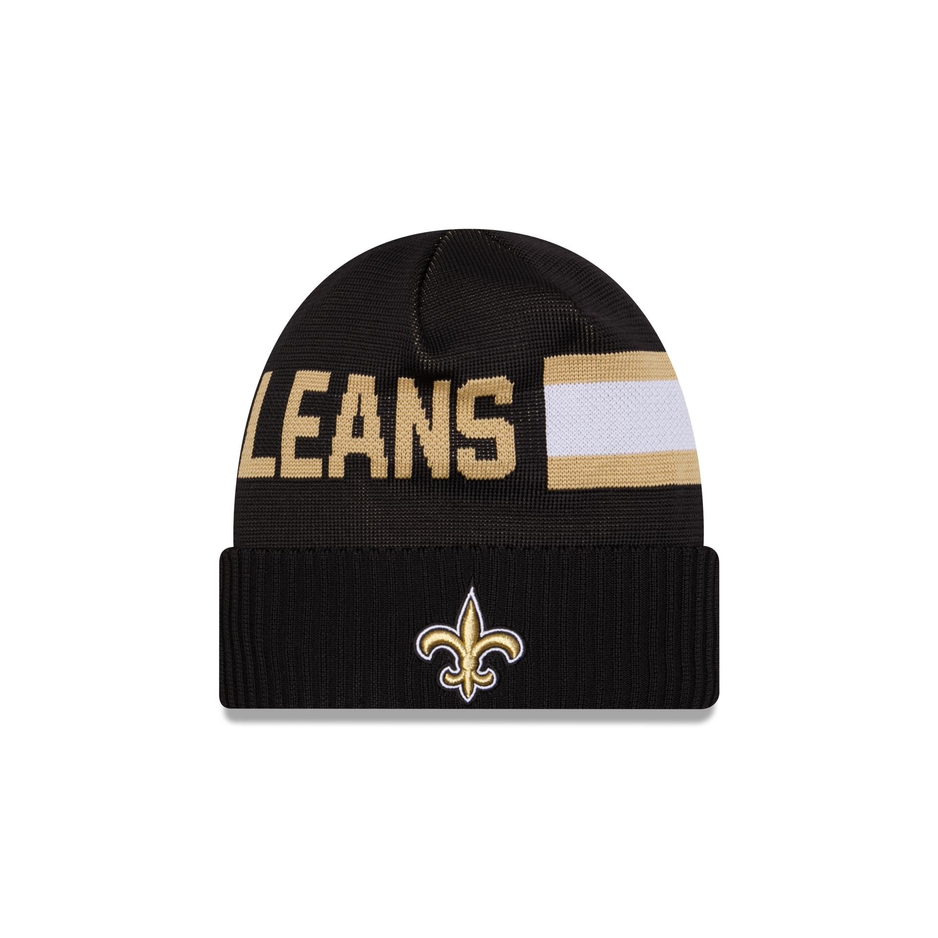 60549171_KNIT_NFL24SLTCHKNT_NEOSAI_OTC_F-1 New Orleans Saints 2024 Cold Weather Tech Knit Beanie - Image 1