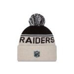 Las Vegas Raiders 2024 Cold Weather Historic Pom Knit Hat - Image 2