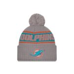 Miami Dolphins 2024 Cold Weather Gray Pom Knit Hat
