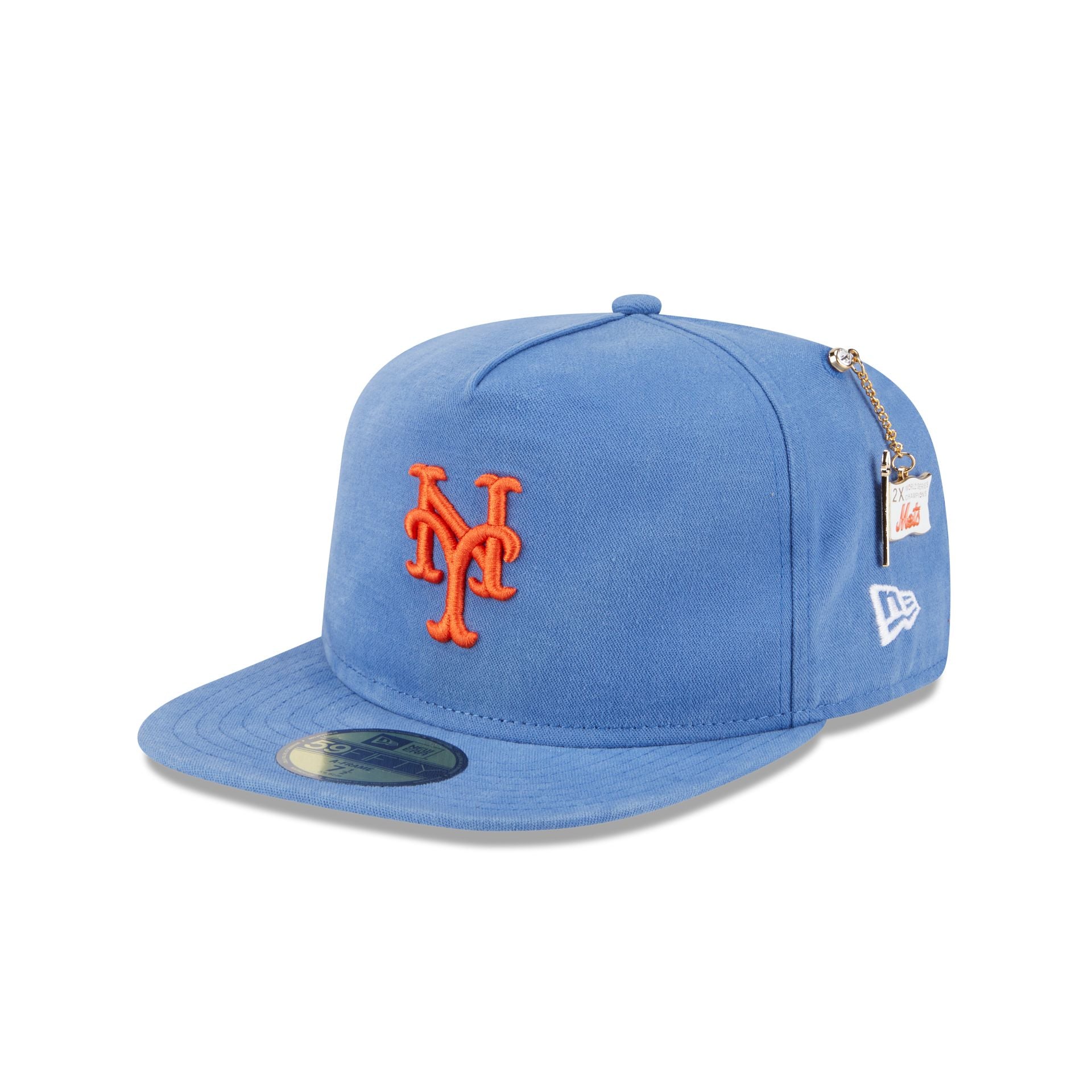 60640956_59FIFTYAF_CHAMPIONSHIPSIDEFL_NEYMET_OTC_3QL New York Mets Championship Side Flag 59FIFTY A-Frame Fitted Hat - Image 1