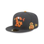 Athletics Day of the Dead Graphite 59FIFTY Fitted Hat - Image 3