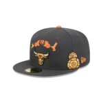 Chicago Bulls Day of the Dead Graphite 59FIFTY Fitted Hat - Image 3