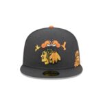 Chicago Blackhawks Day of the Dead Graphite 59FIFTY Fitted Hat - Image 2