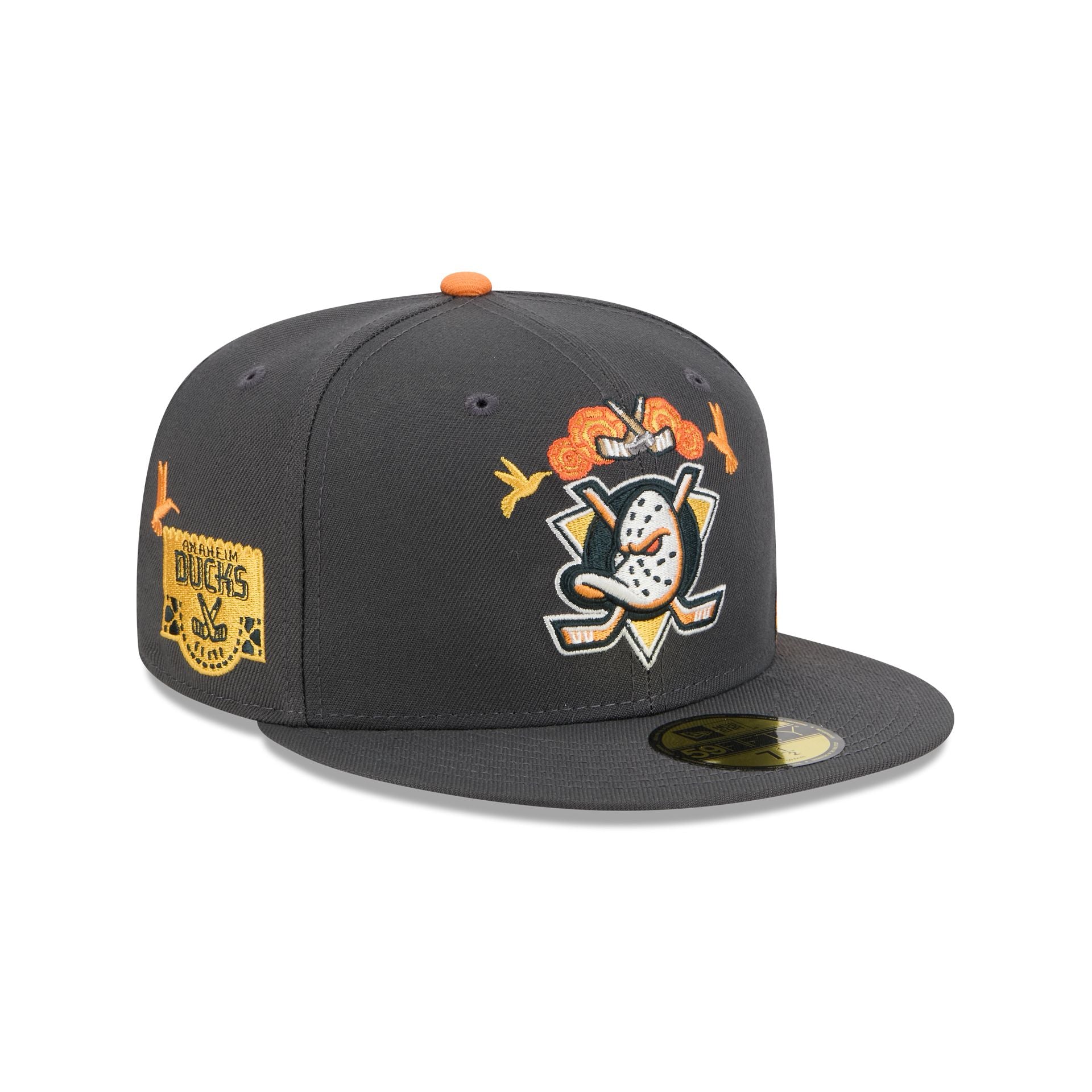 60675101_59FIFTY_5950DIADEMUERTOSANADUCGRH_ANADUC_GRH_3QR Anaheim Ducks Day of the Dead Graphite 59FIFTY Fitted Hat - Image 1