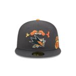 San Jose Sharks Day of the Dead Graphite 59FIFTY Fitted Hat - Image 2