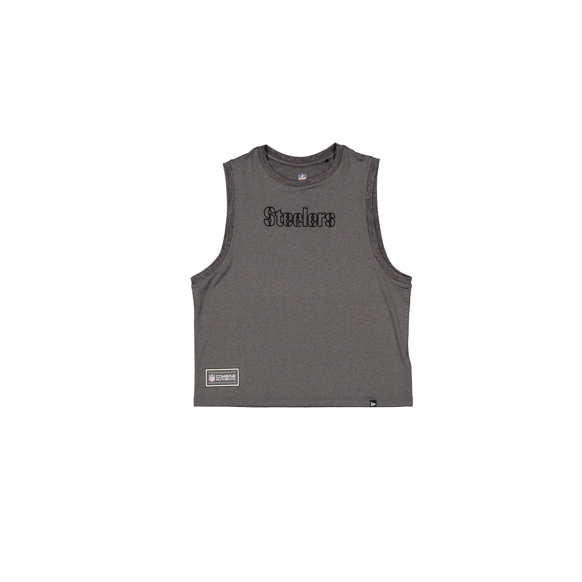 60682806_TANK_NFL25SIDELINE_PITSTE_GRY_F-1 Pittsburgh Steelers 2025 Functional Fandom Gray Women's Tank Top - Image 1