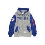 Alpha Industries x Philadelphia 76ers Gray MA-1 Full Zip Fleece Jacket