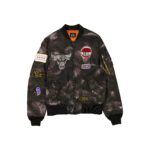 Alpha Industries x Chicago Bulls Black Camo MA-1 Bomber Jacket - Image 2