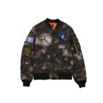 Alpha Industries x Minnesota Timberwolves Black Camo MA-1 Bomber Jacket