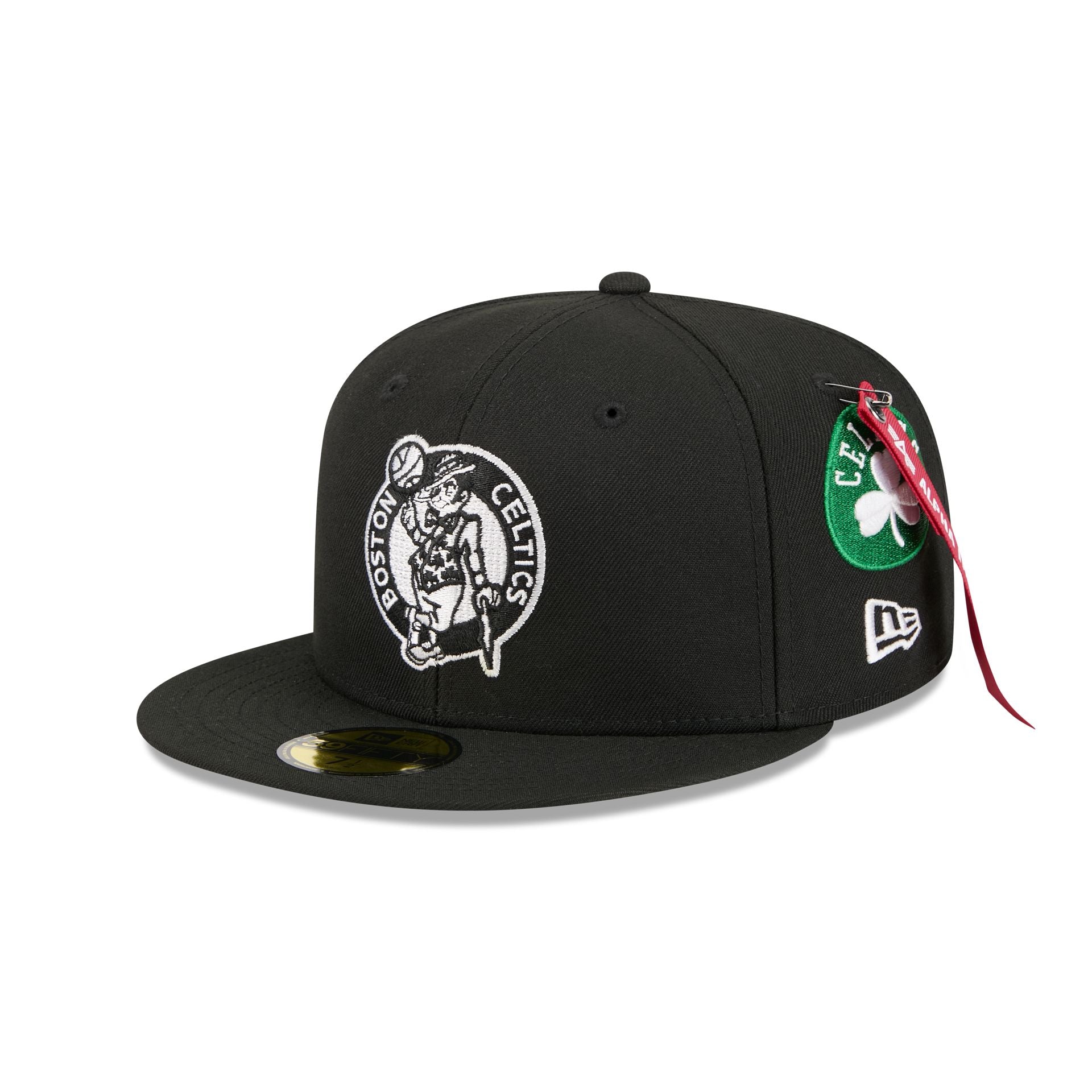 60692341_59FIFTY_ALPHA595026164_BOSCEL_BLK_3QL Alpha Industries x Boston Celtics Black 59FIFTY Fitted Hat - Image 1