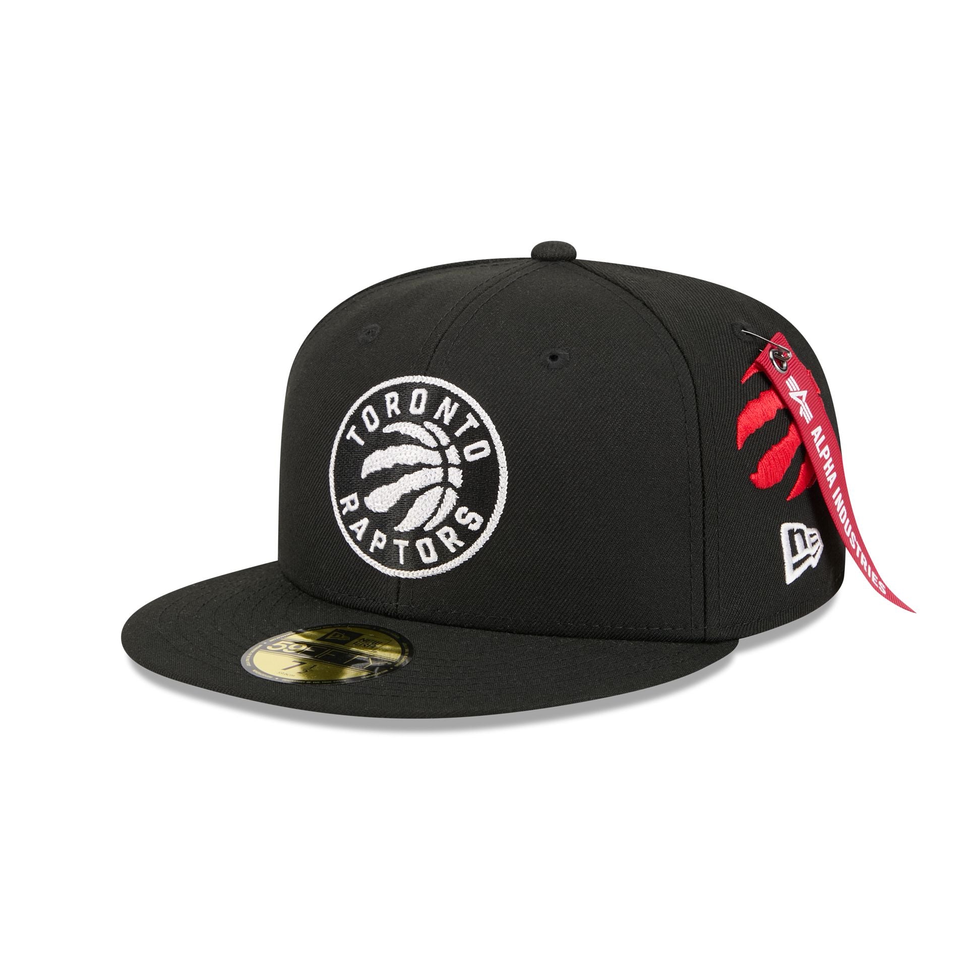 60692348_59FIFTY_ALPHA595026164_TORRAP_BLK_3QL Alpha Industries x Toronto Raptors Black 59FIFTY Fitted Hat - Image 1