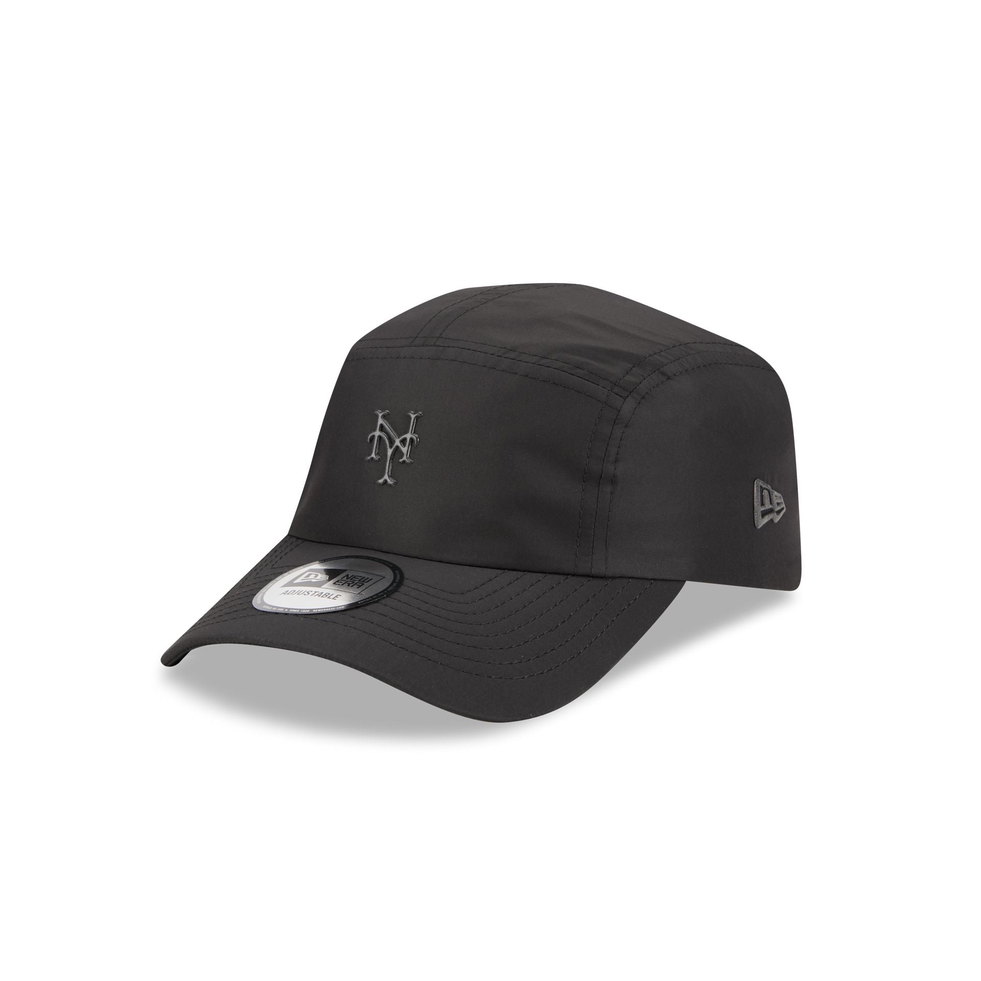 60692627_RUNNER_ALPHARUNNER26166_NEYMET_XBK_3QL Alpha Industries x New York Mets Black Runner Adjustable Hat - Image 1