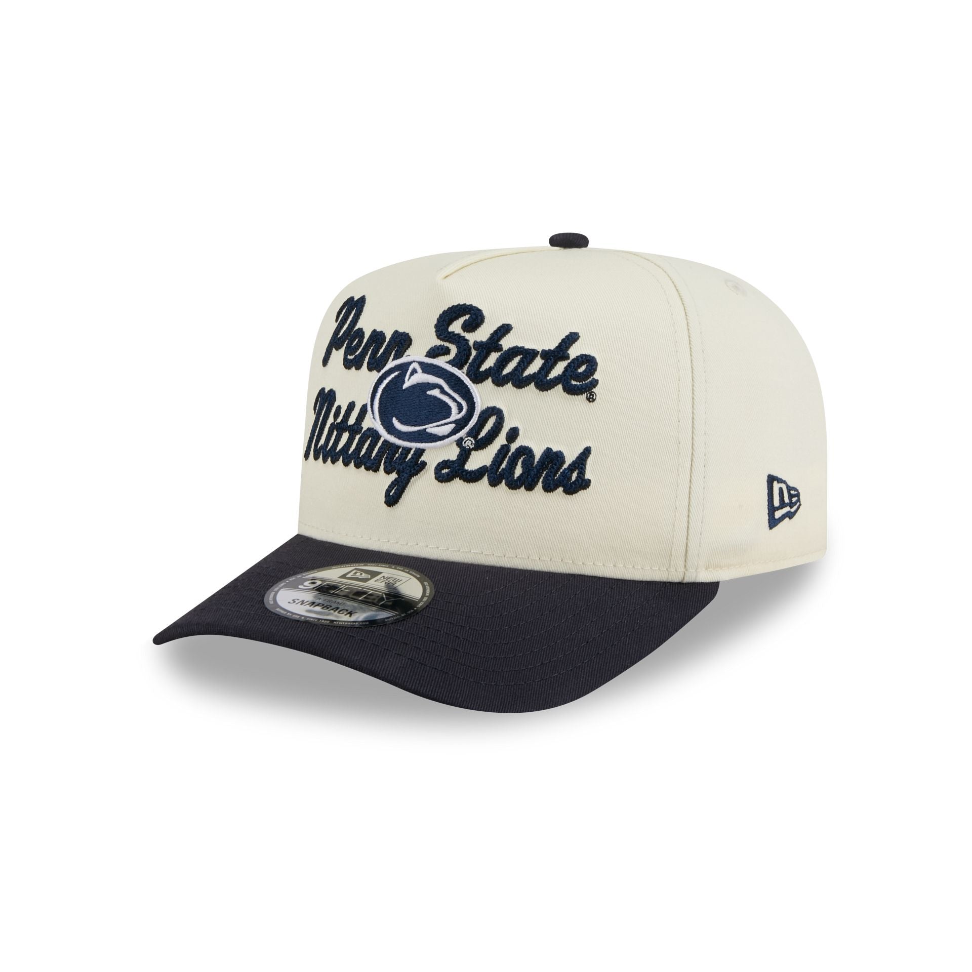 60727678_9FIFTYAF_950AFCHNSTCH25232_PENNIT_CHW_3QL Penn State Nittany Lions Chainstitch 9FIFTY A-Frame Snapback Hat - Image 1