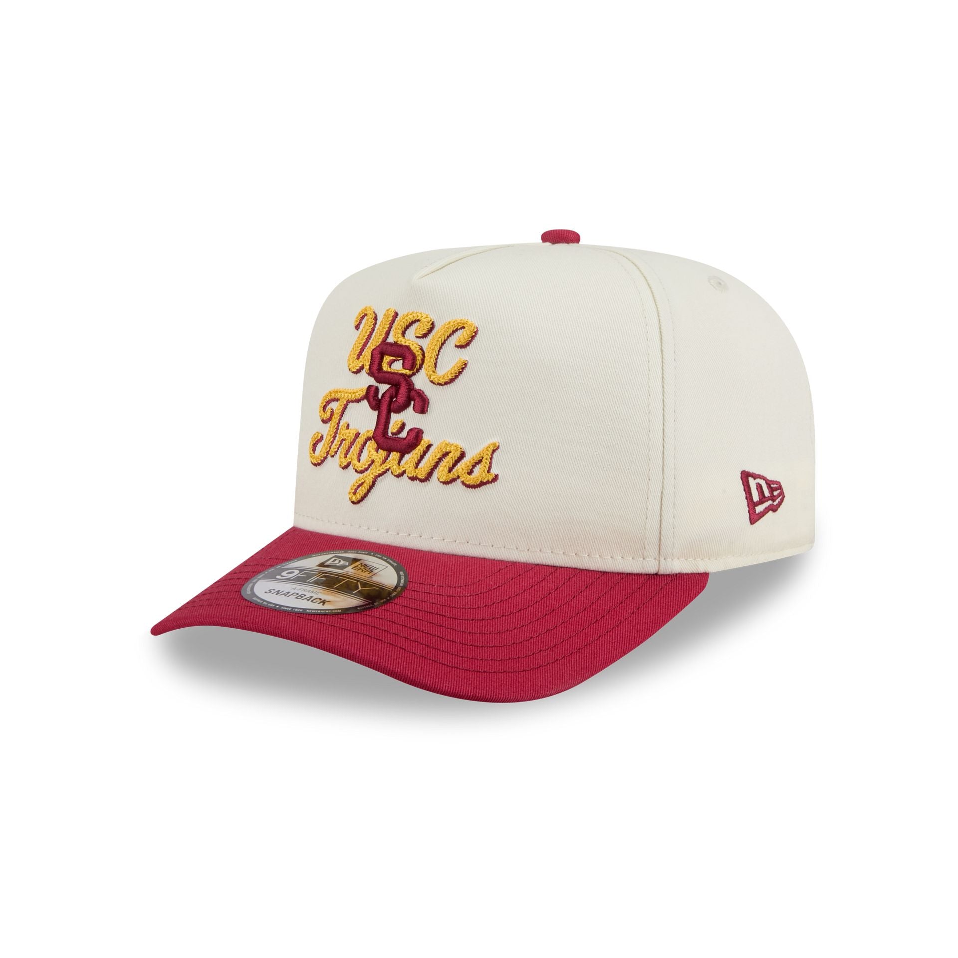 60727717_9FIFTYAF_950AFCHNSTCH25232_USC_CHW_3QL-1 USC Trojans Chainstitch 9FIFTY A-Frame Snapback Hat - Image 1
