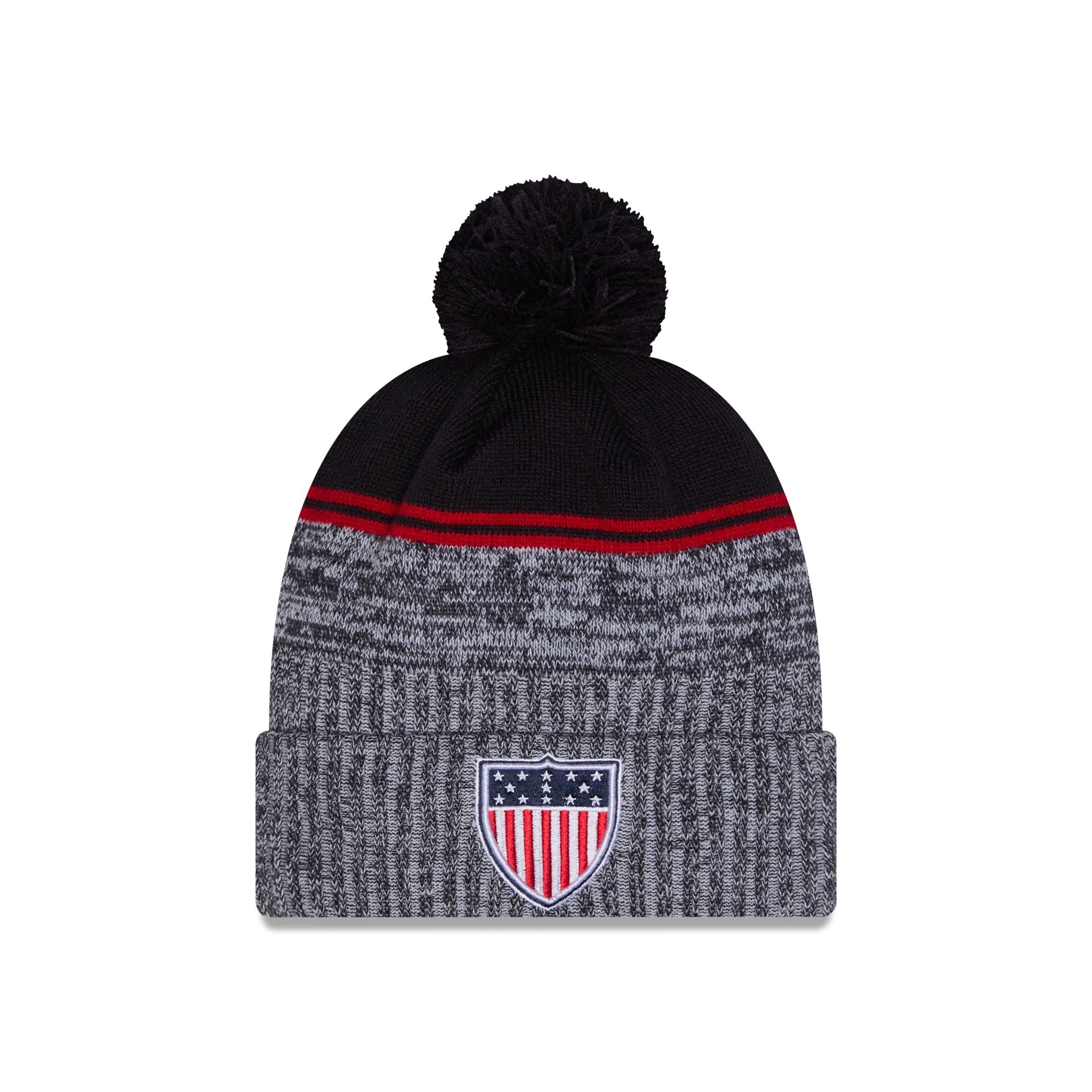 60757939_KNITCUFF_USAKNITPOM26884_TEAMUSA_OTC_F-1 Team USA 2026 Winter Olympics Milan Pom Knit Hat - Image 1