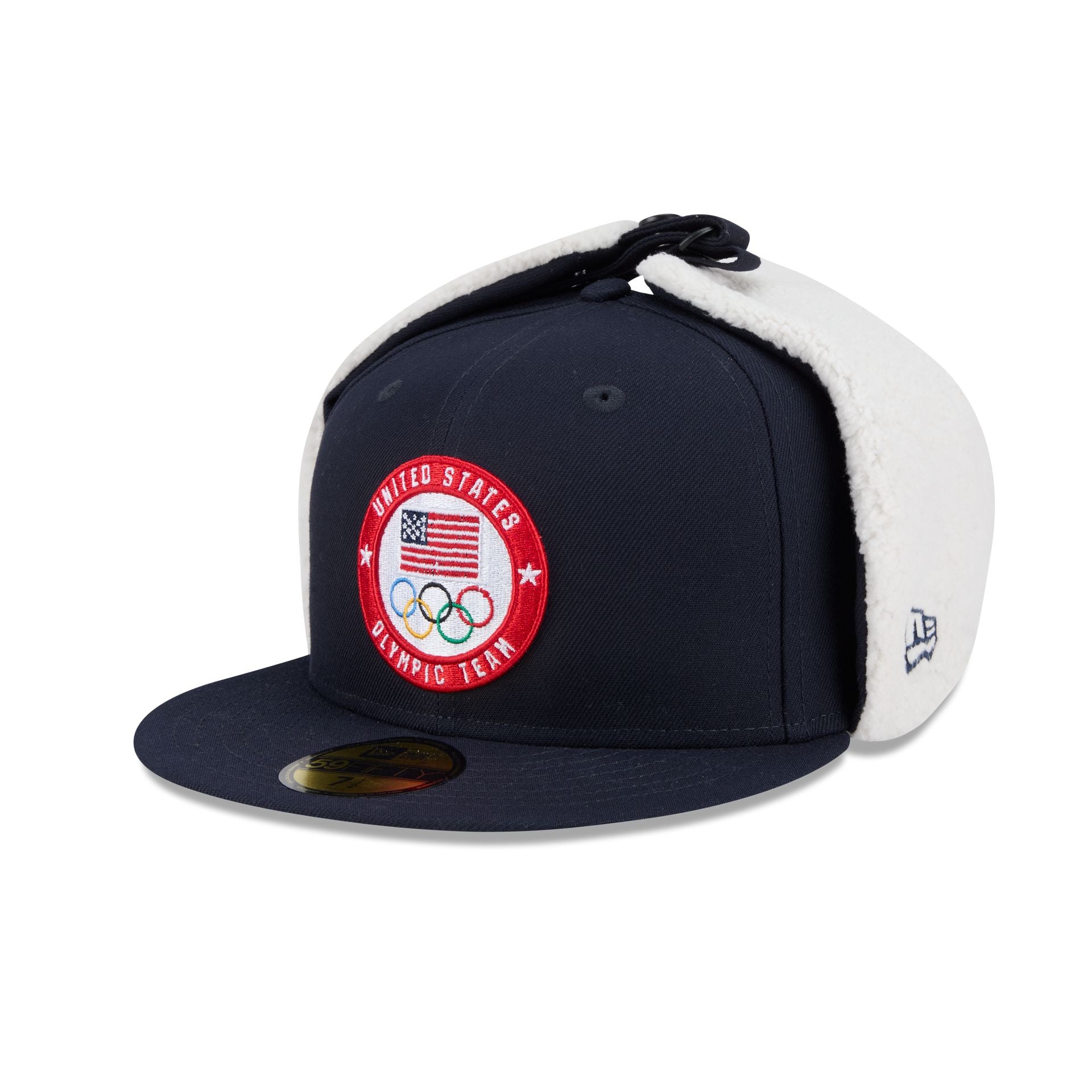 60757953_59FIFTYDOGEAR_USA5950DGEAR26988_USAOLM_OTC_3QL Team USA 2026 Winter Olympics Milan Dog Ear 59FIFTY Fitted Hat - Image 1