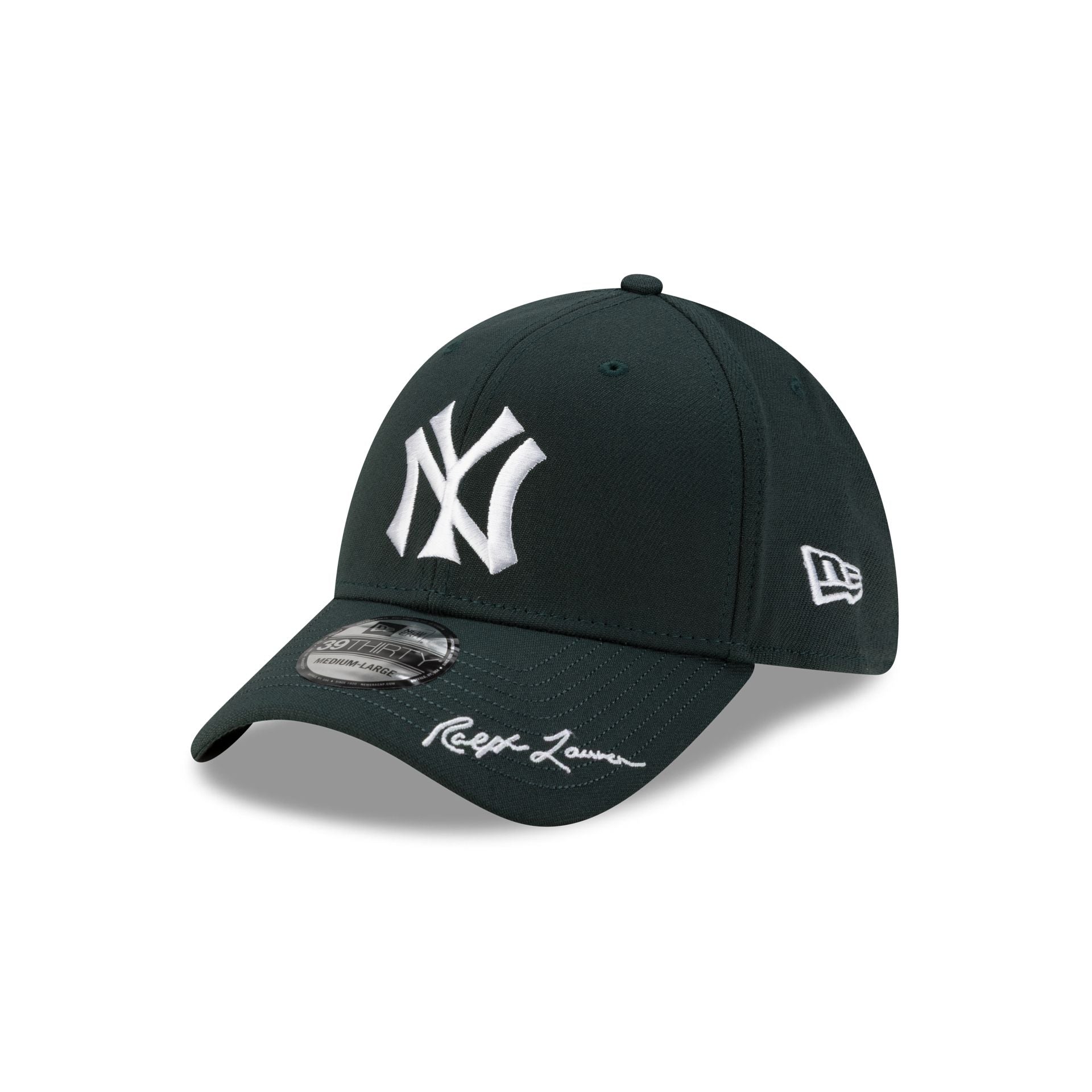 60767048_39THIRTY_COLLAB25_RLYANKEES_NEYANCO_GREEN_3QL Ralph Lauren x New York Yankees Dark Green 39THIRTY Stretch Fit Hat - Image 1