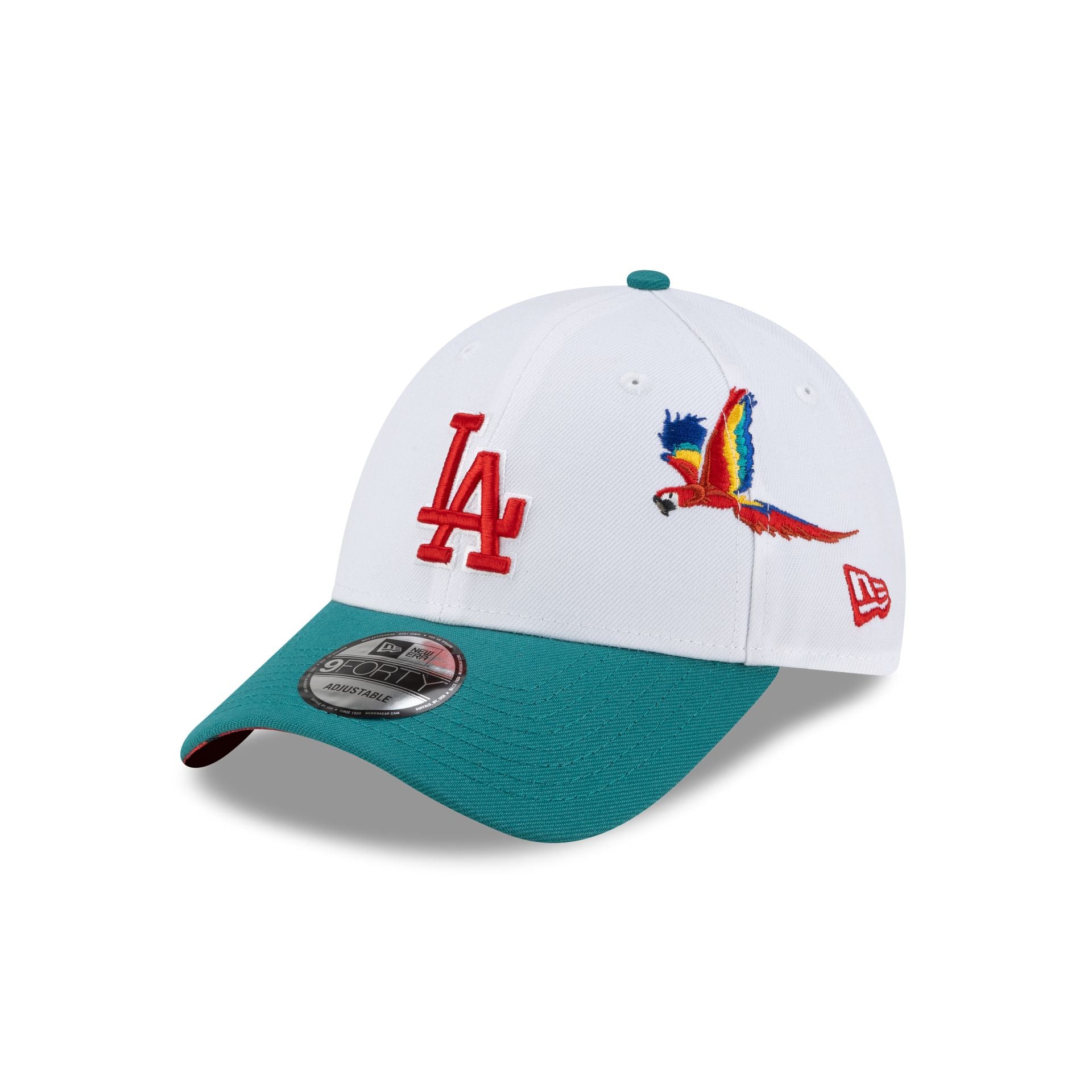 60768781_9FORTY_CITY_ELEMENTS_25_LOSDOD_WHI_3QL Los Angeles Dodgers Honduras City Elements 9FORTY Snapback Hat - Image 1
