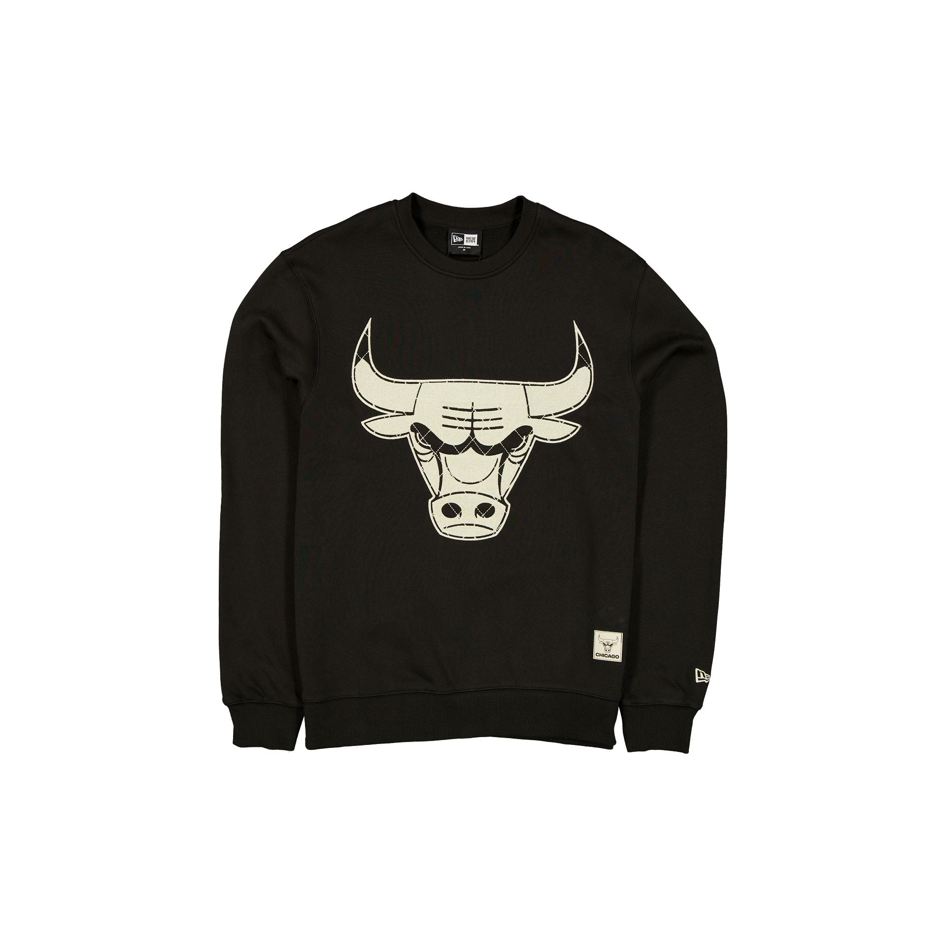 60769328_CREWNECK_Q4CUSTOMS_CHIBUL_BLACK_F Chicago Bulls Quilted Crewneck - Image 1