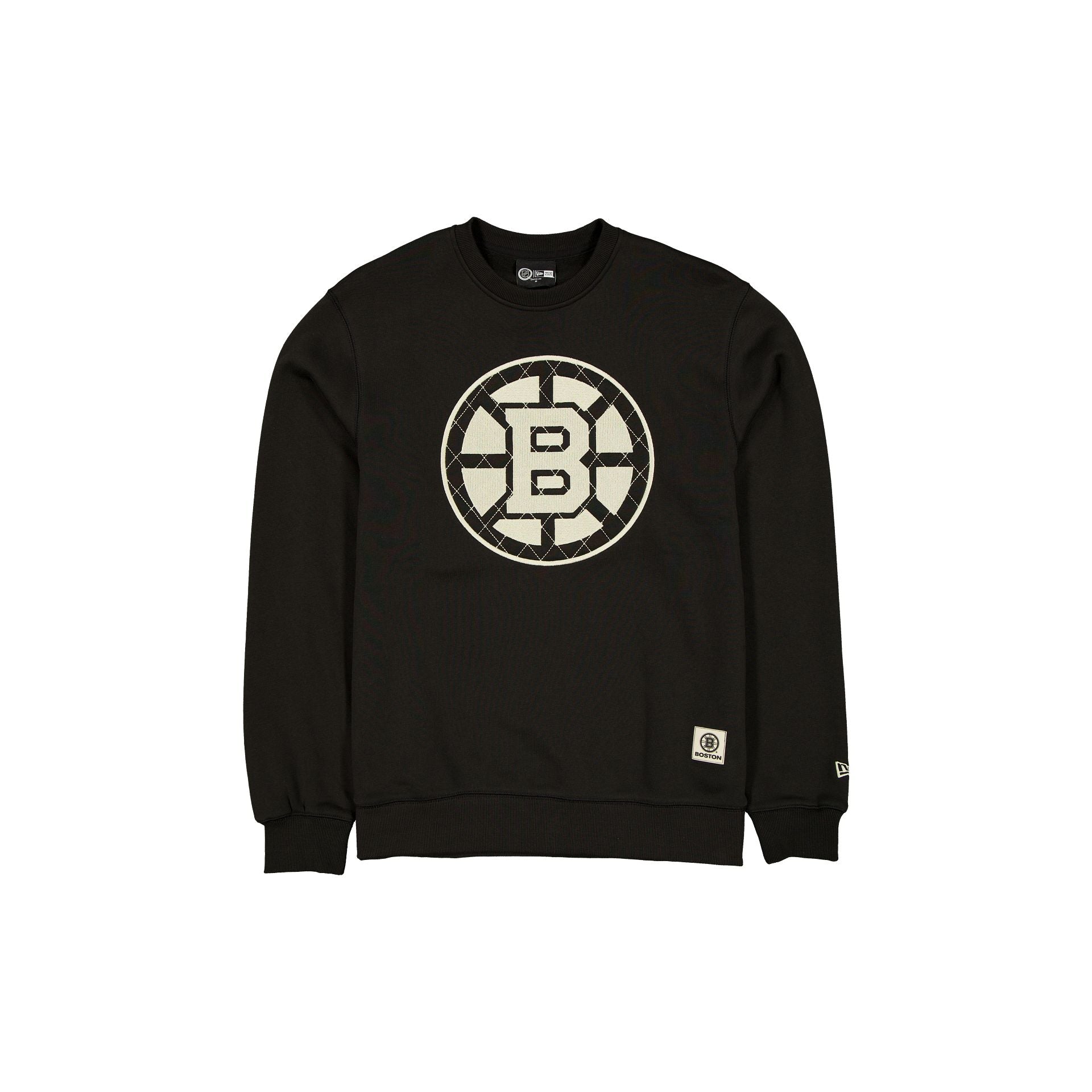 60769376_CREWNECK_Q4CUSTOMS_BOSBRU_BLACK_F Boston Bruins Quilted Crewneck - Image 1