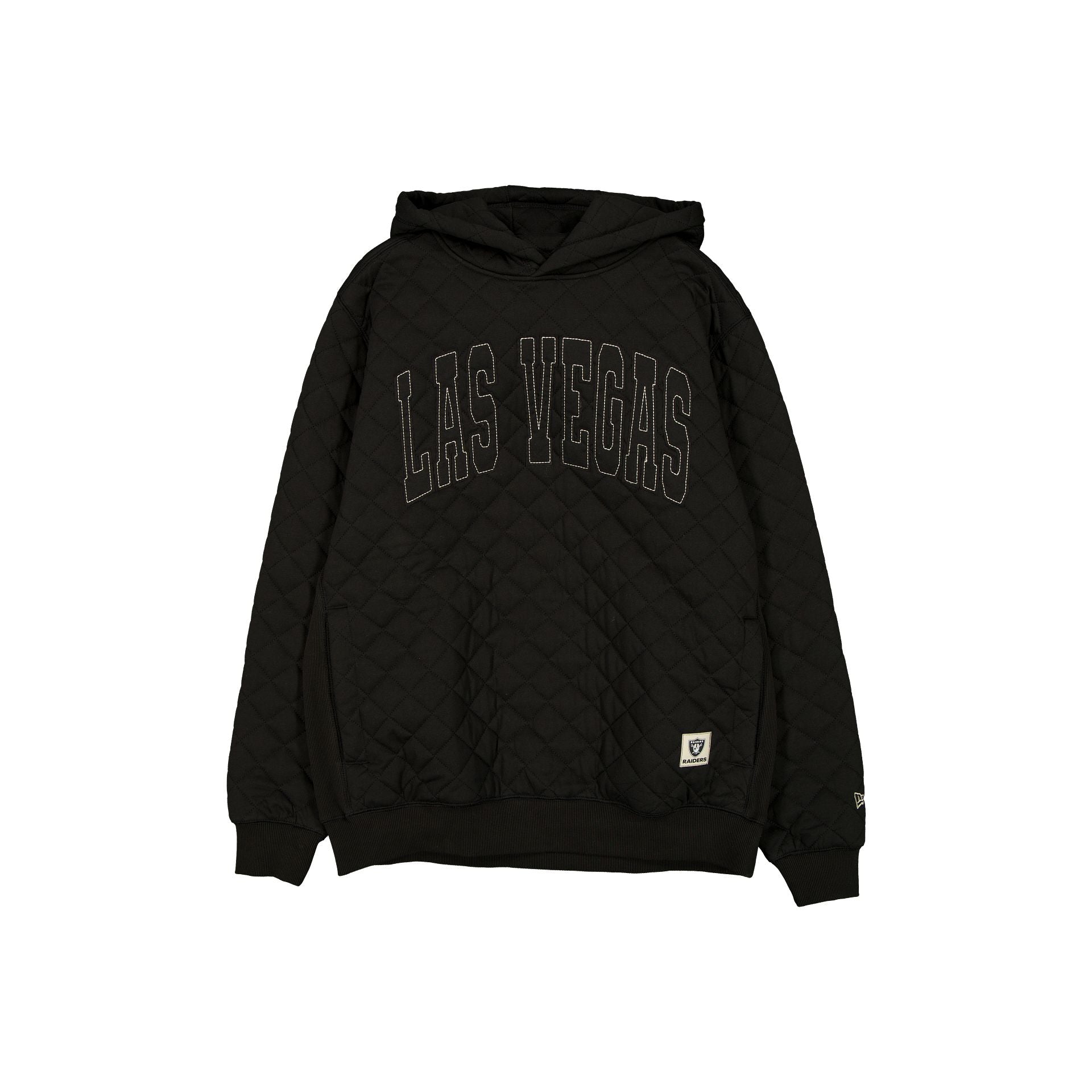 60769472_HOODIE_Q4CUSTOMS_LASRAI_BLACK_F Las Vegas Raiders Quilted Hoodie - Image 1