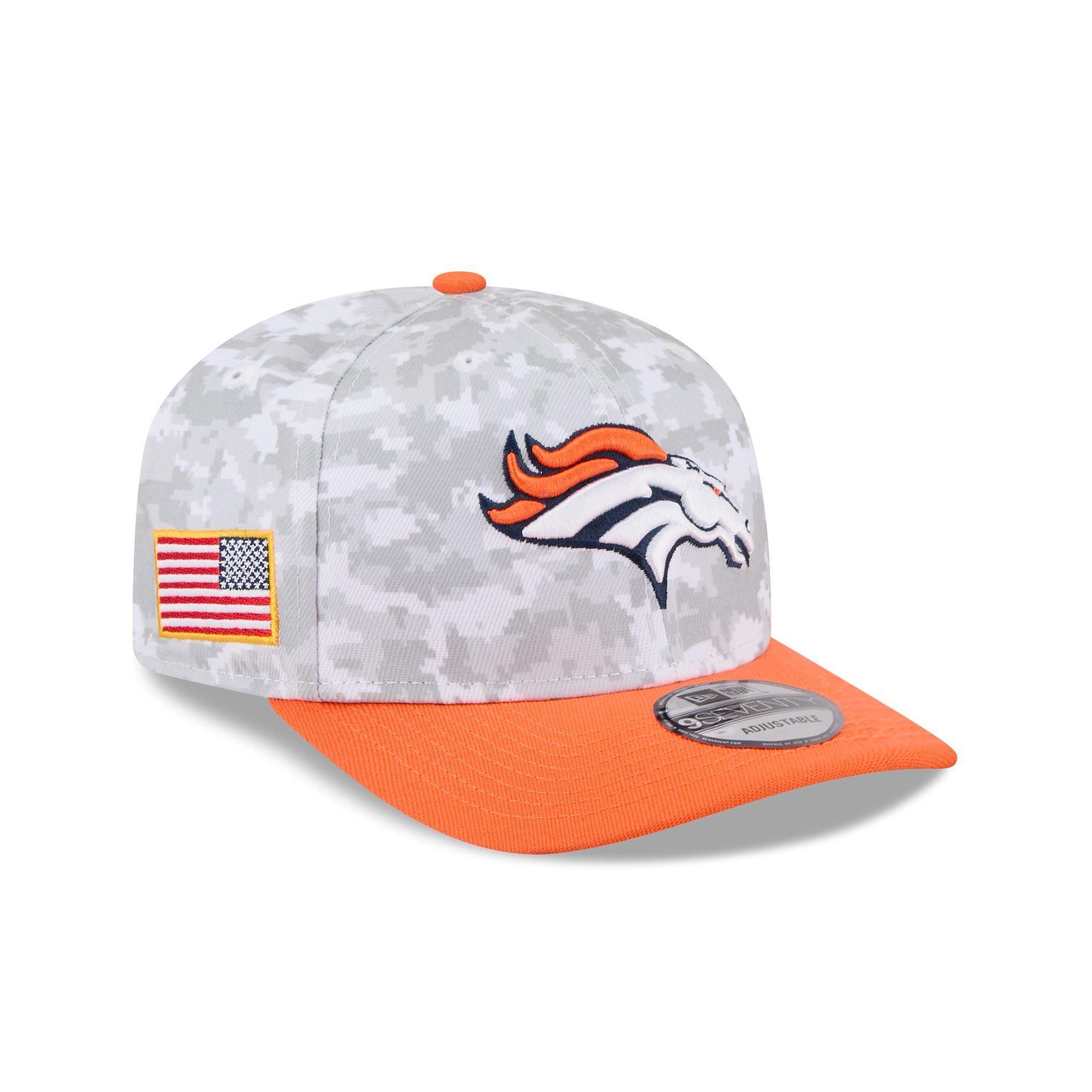 60770760_970_NFL25STSFP29819_DENBRO_OTC_3QR Denver Broncos 2025 Salute to Service Fan Gear 9SEVENTY Stretch-Snap Hat - Image 1