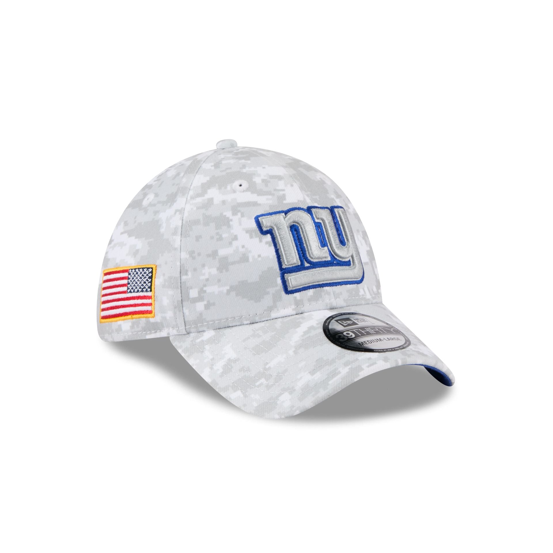 60770881_39THIRTY_NFL25STSFP29820_NEYGIA_OTC_3QR New York Giants 2025 Salute to Service Fan Gear 39THIRTY Stretch Fit Hat - Image 1