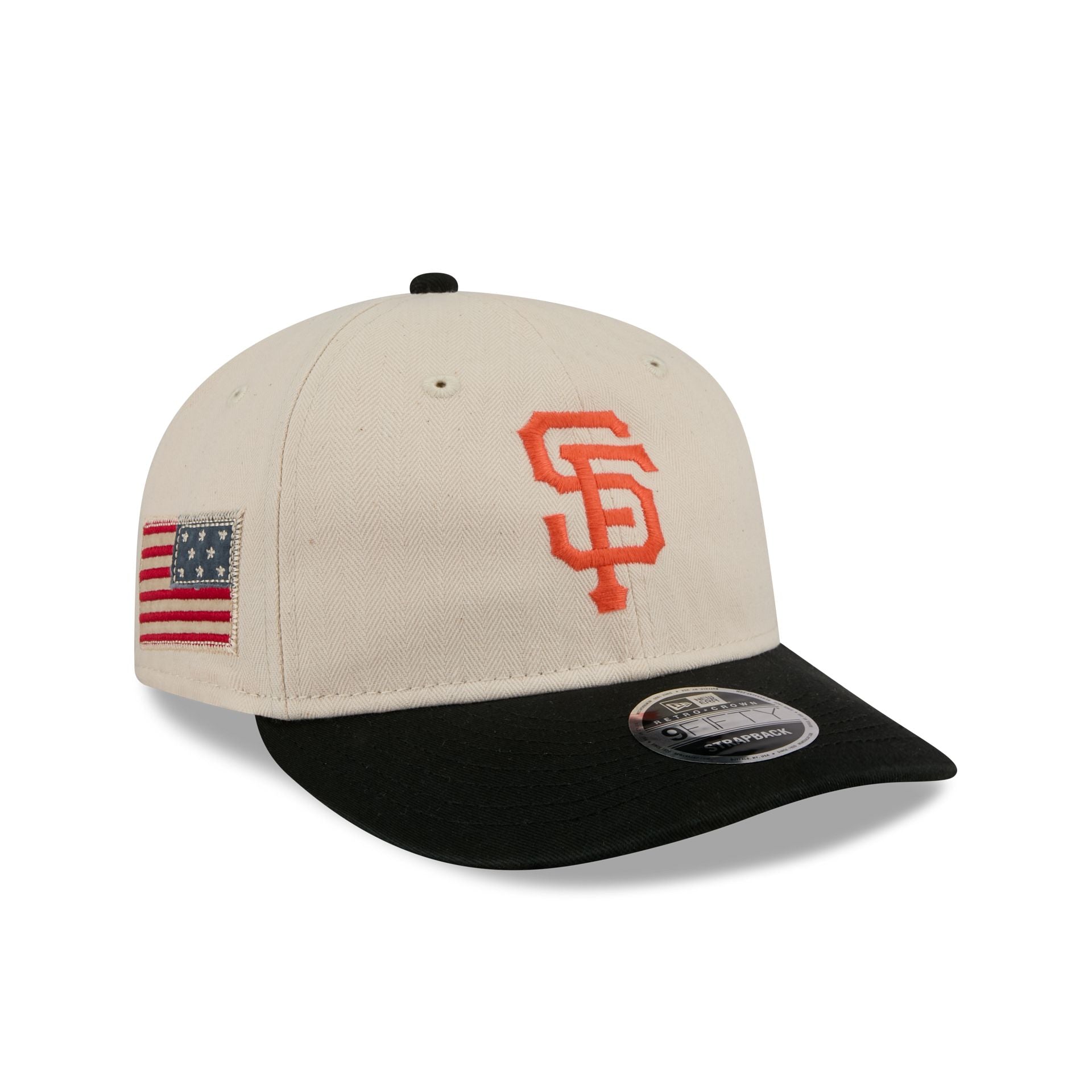 60772897_RC9FIFTY_AMRICNAHRBON950RC_SAFGIA_OTC_3QR-1 San Francisco Giants Three Looms Americana Herringbone Retro Crown 9FIFTY Adjustable Hat - Image 1