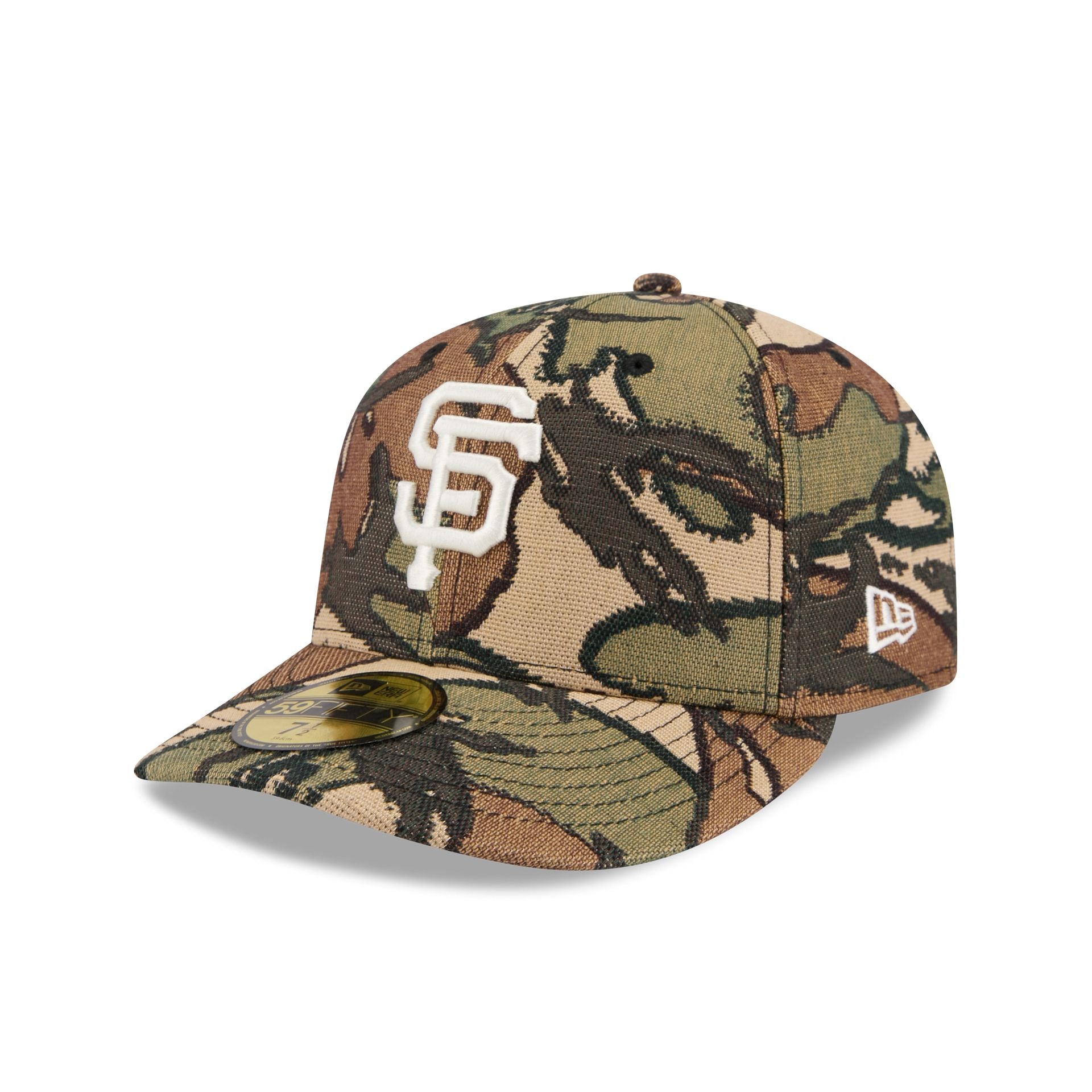 60772928_59FIFTY_JACQUARDCAMO5950PC_SAFGIA_XCM_3QL San Francisco Giants Three Looms Jacquard Camo 59FIFTY Fitted Hat - Image 1