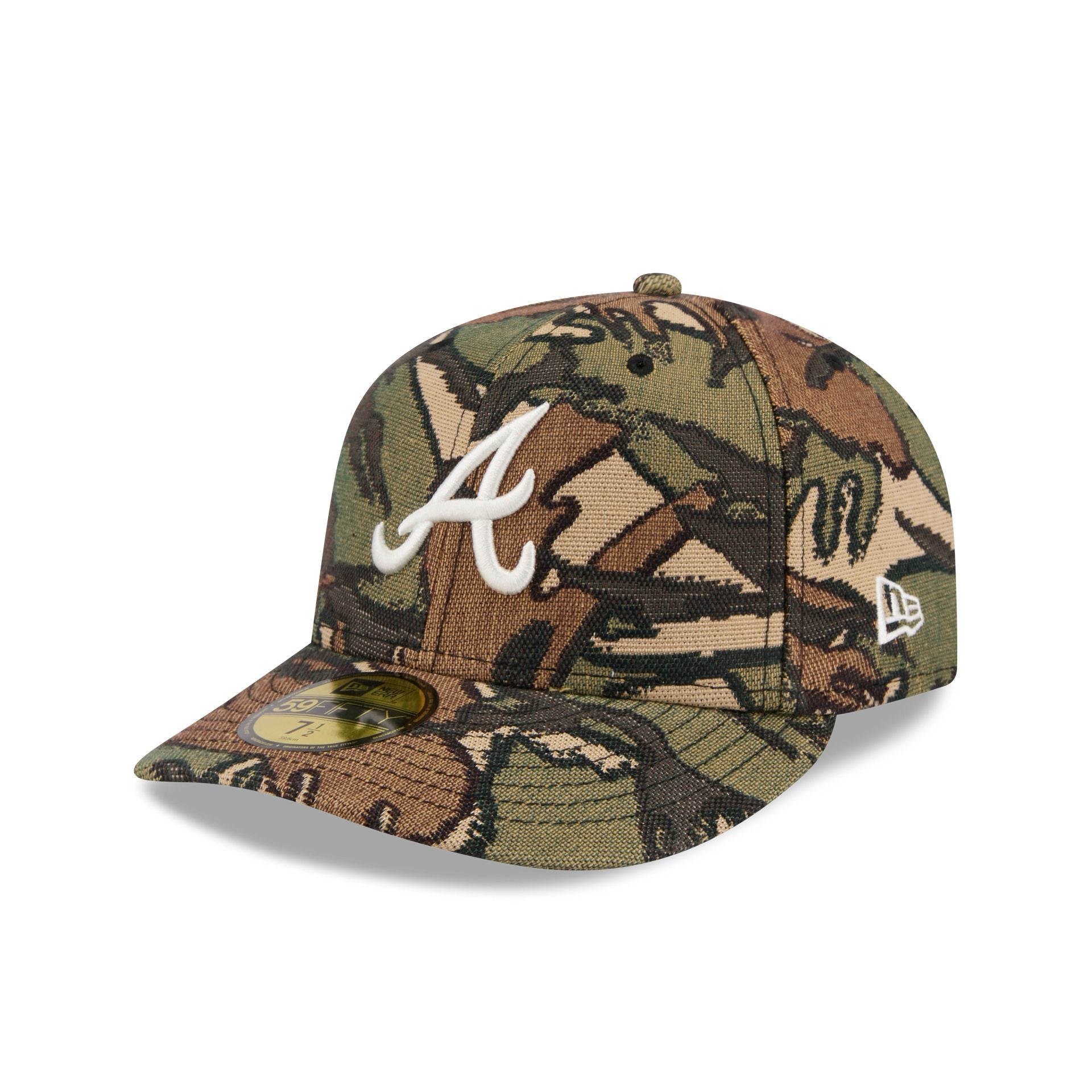 60772940_59FIFTY_JACQUARDCAMO5950PC_ATLBRA_XCM_3QL Atlanta Braves Three Looms Jacquard Camo 59FIFTY Fitted Hat - Image 1