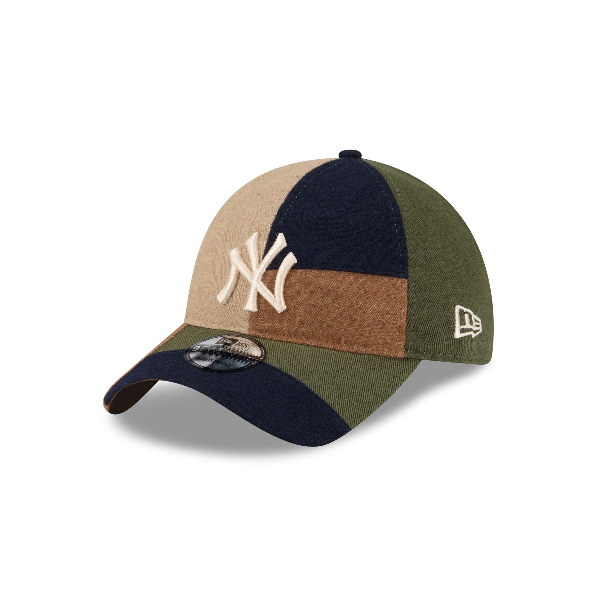 60772977_9TWENTY_PATCHWORK92029260_NEYYAN_XTN_3QL New York Yankees Three Looms Cotton Twill Patchwork 9TWENTY Adjustable Hat - Image 1