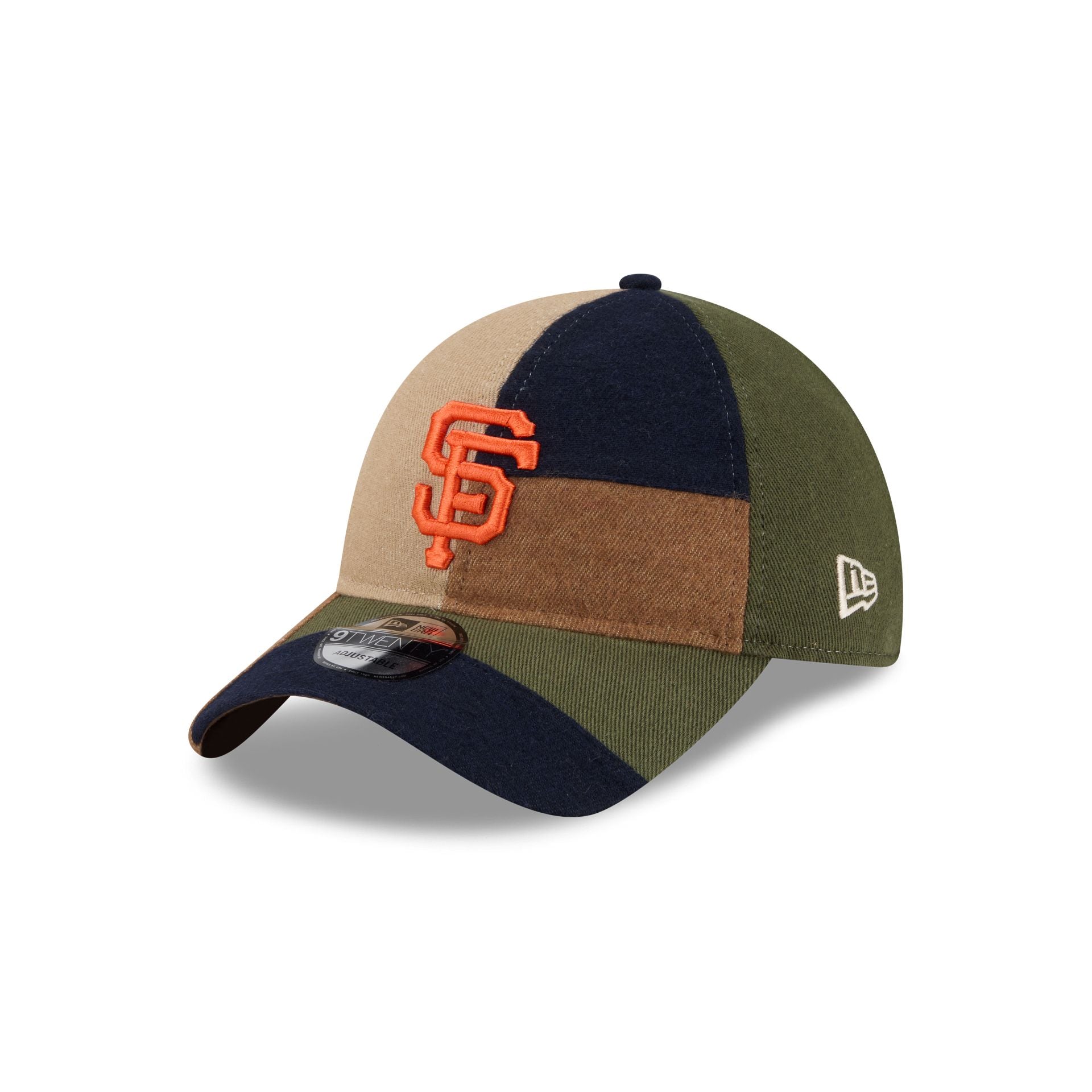 60772979_9TWENTY_PATCHWORK92029260_SAFGIA_XTN_3QL San Francisco Giants Three Looms Cotton Twill Patchwork 9TWENTY Adjustable Hat - Image 1