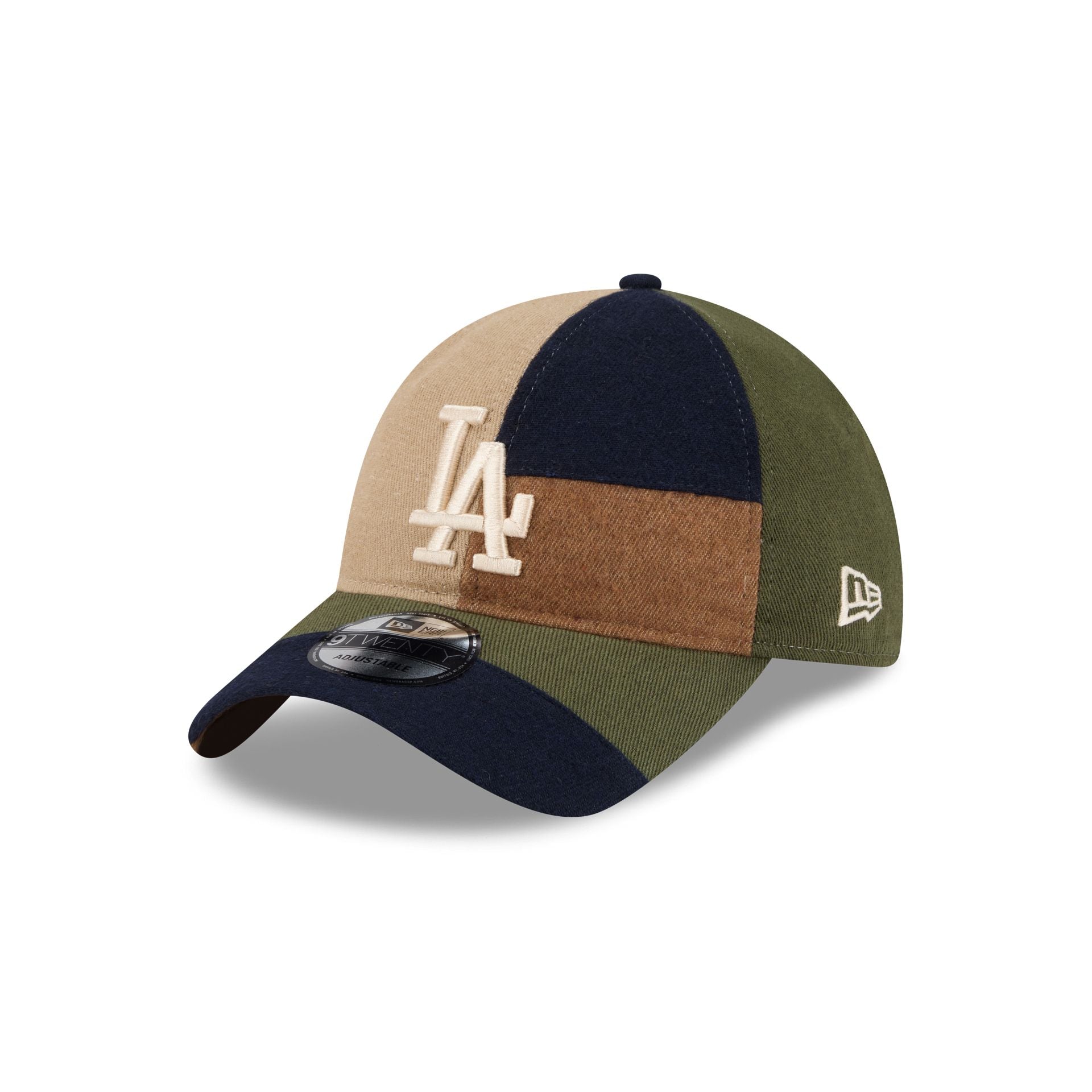 60772981_9TWENTY_PATCHWORK92029260_LOSDOD_XTN_3QL Los Angeles Dodgers Three Looms Cotton Twill Patchwork 9TWENTY Adjustable Hat - Image 1