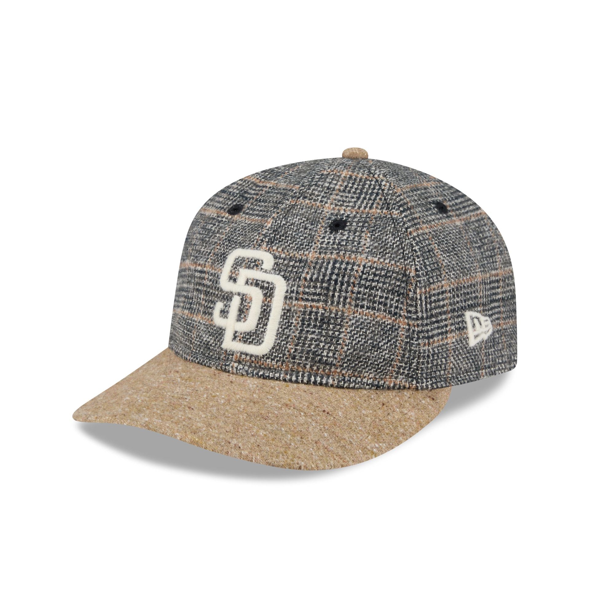 60773010_RC59FIFTY_VINTAGETWEED5950RC_SADPAD_XBL_3QL San Diego Padres Three Looms Vintage Tweed Retro Crown 59FIFTY Fitted Hat - Image 1