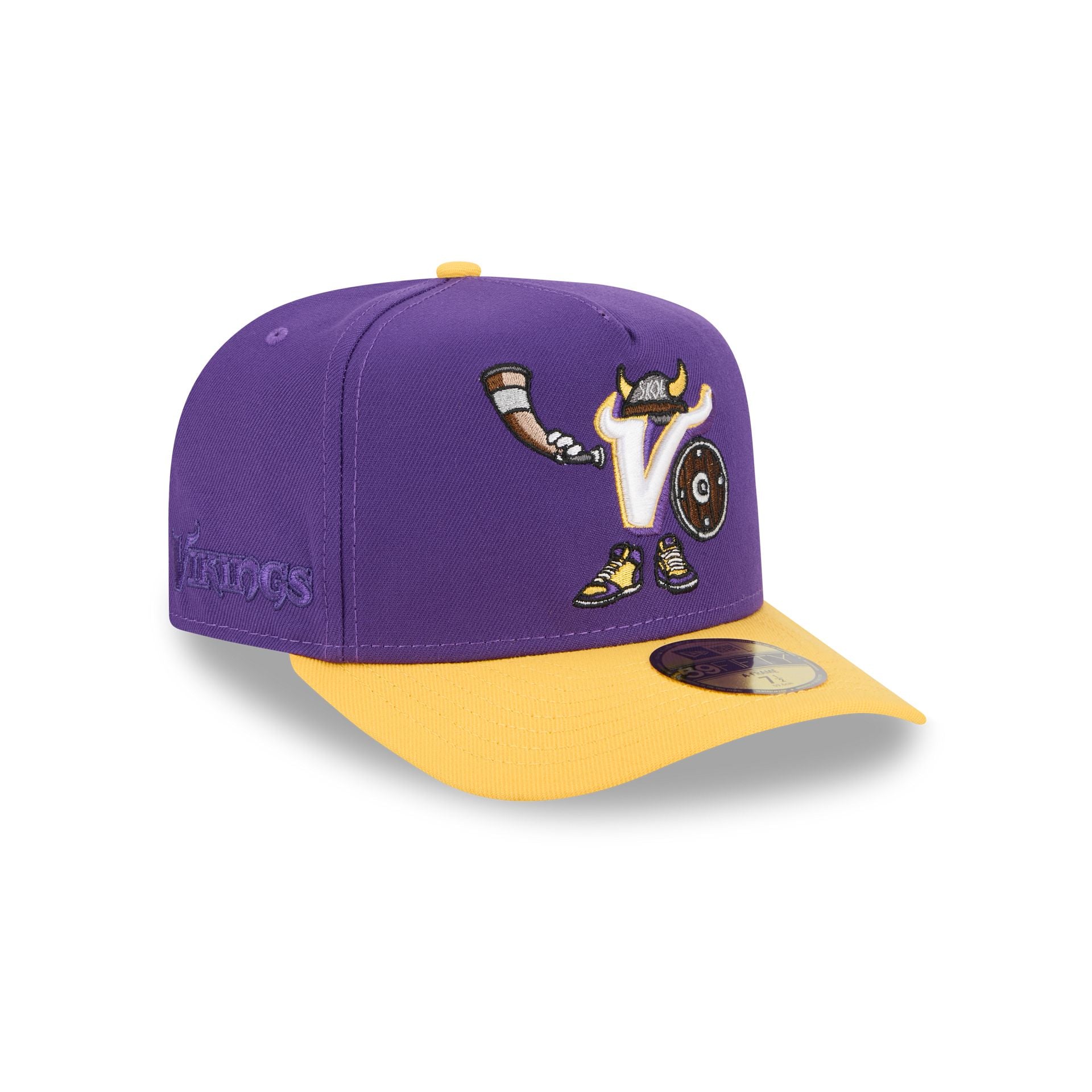 60792258_59FIFTYAF_5950AFCARTOON25822_MINVIK_OTC_3QR Minnesota Vikings Cartoon 59FIFTY A-Frame Fitted Hat - Image 1