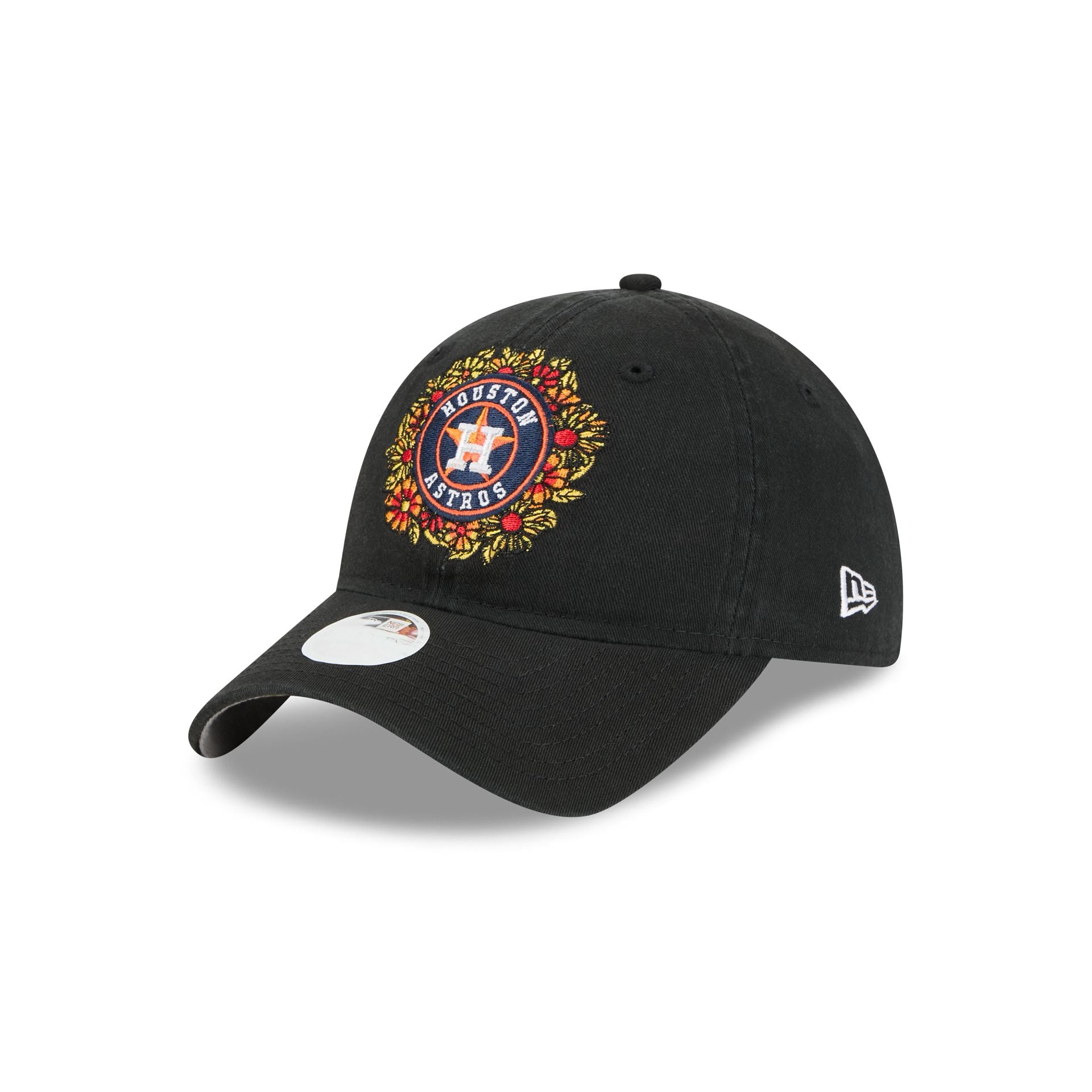 60832564_9TWENTY_LifestyleEnergy_HOUAST_BLK_3QL Houston Astros Day of the Dead Floral 9TWENTY Adjustable Hat - Image 1