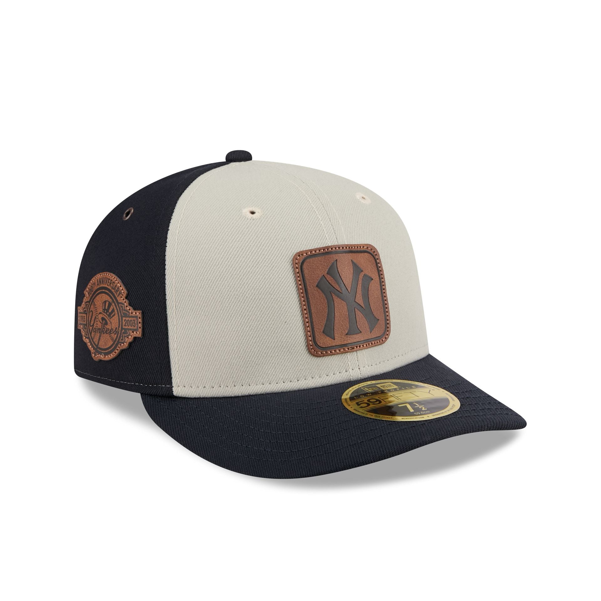 60832651_LP59FIFTY_LifestyleEnergy_NEYYAN_STN_3QR New York Yankees Quilted Low Profile 59FIFTY Fitted Hat - Image 1