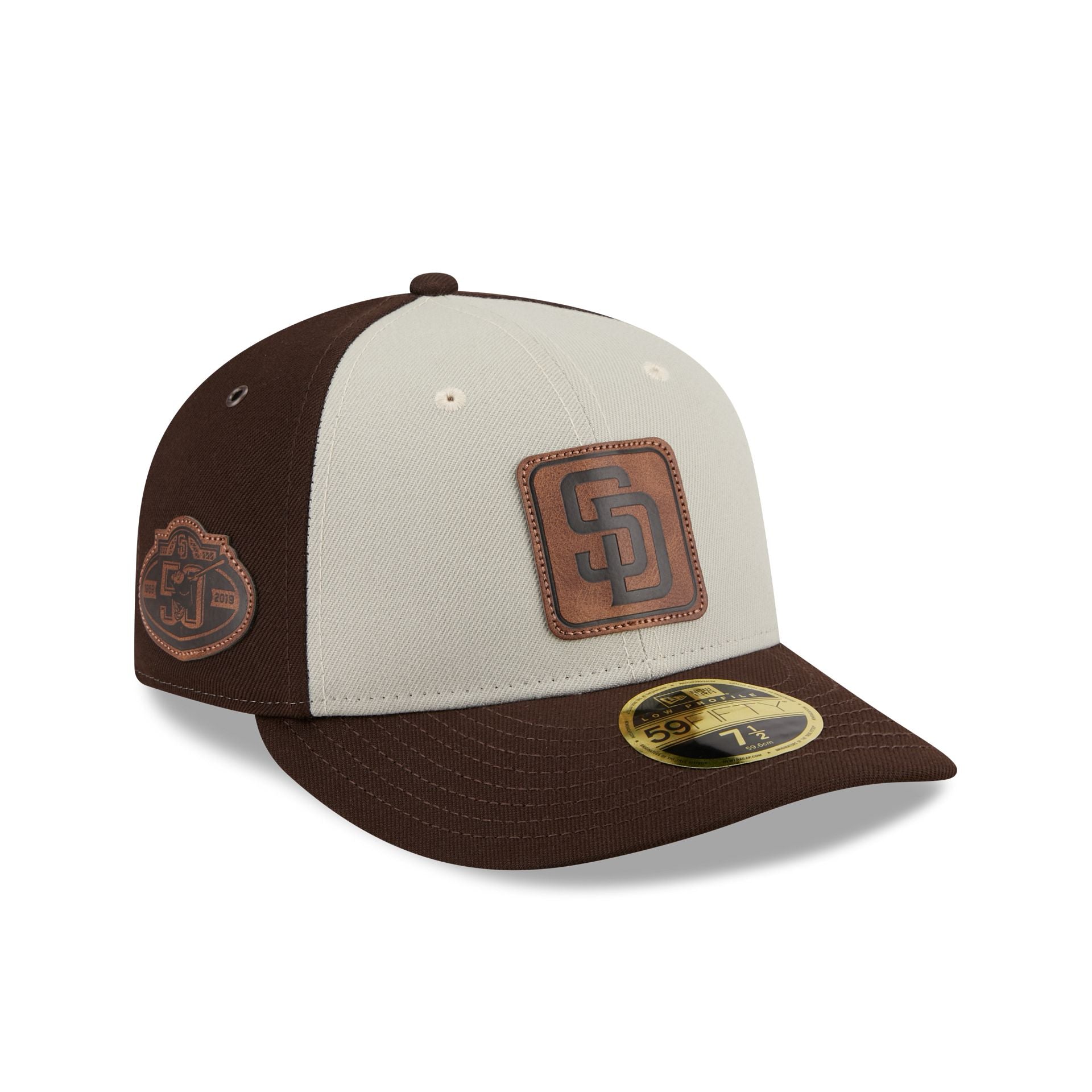 60832660_LP59FIFTY_LifestyleEnergy_SADPAD_STN_3QR San Diego Padres Quilted Low Profile 59FIFTY Fitted Hat - Image 1