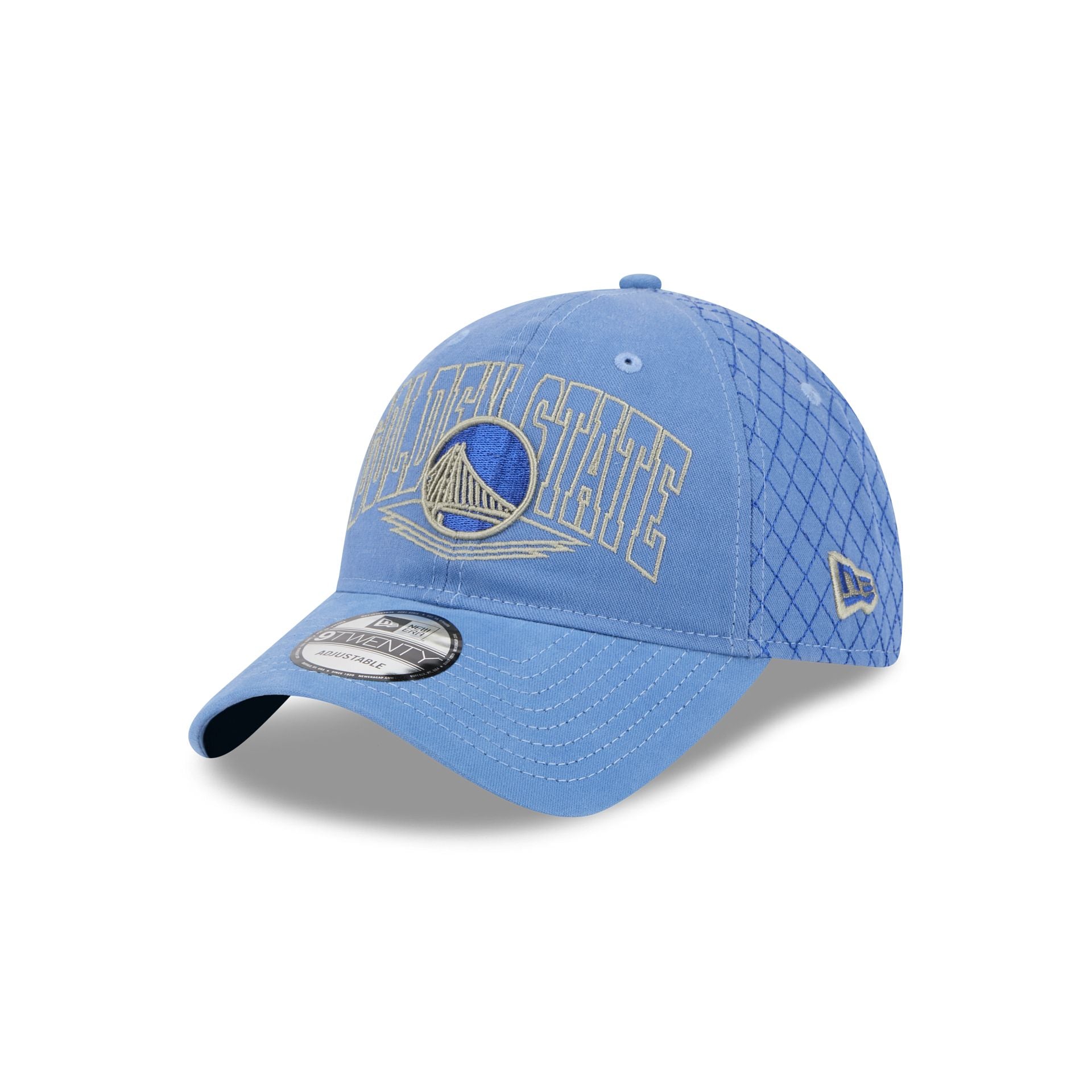 60832689_9TWENTY_LifestyleEnergy_GOLWAR_OTC_3QL Golden State Warriors Quilted Wordmark 9TWENTY Adjustable Hat - Image 1
