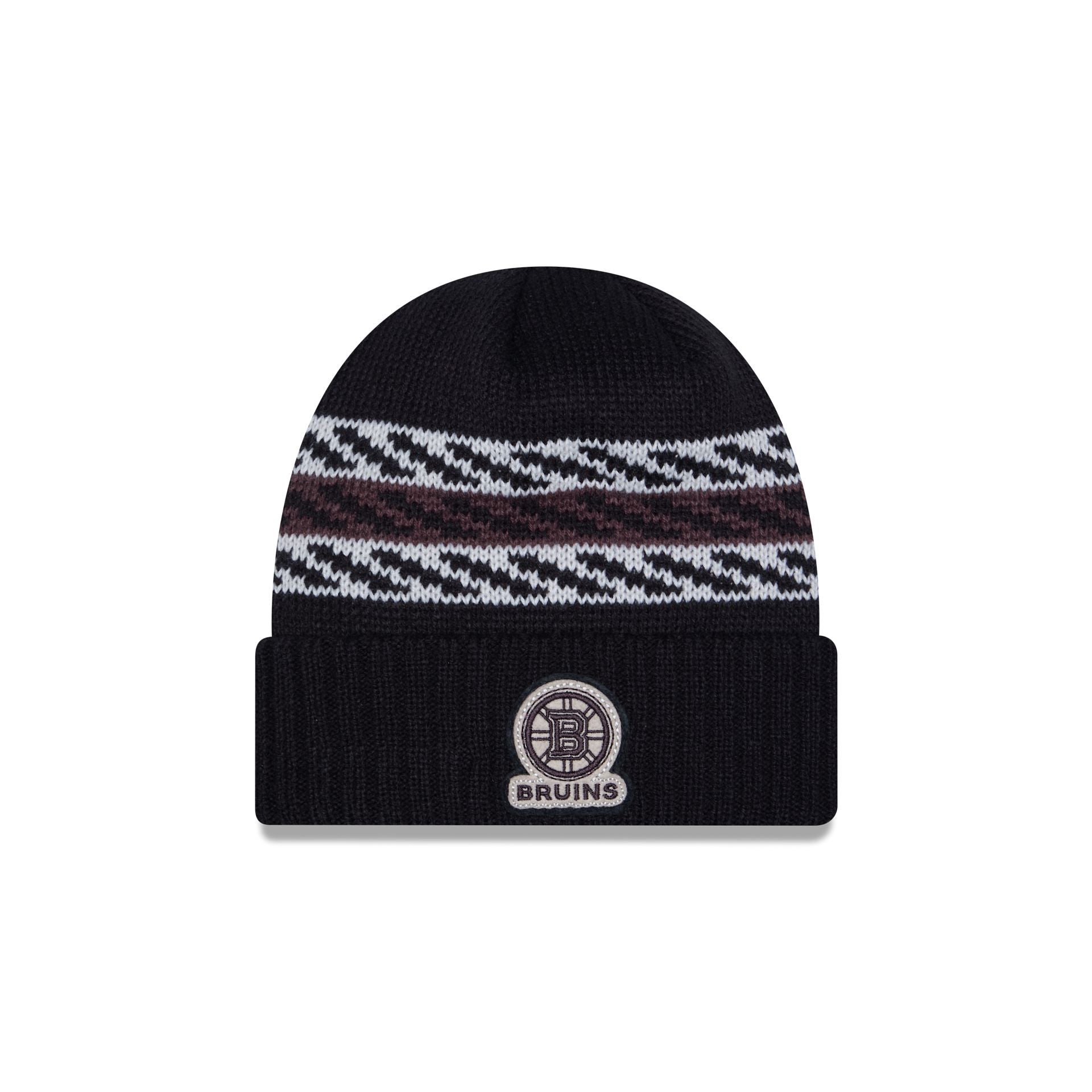 60832719_KNIT_LifestyleEnergy_BOSBRU_OTC_F Boston Bruins Quilted Cuff Knit Hat - Image 1