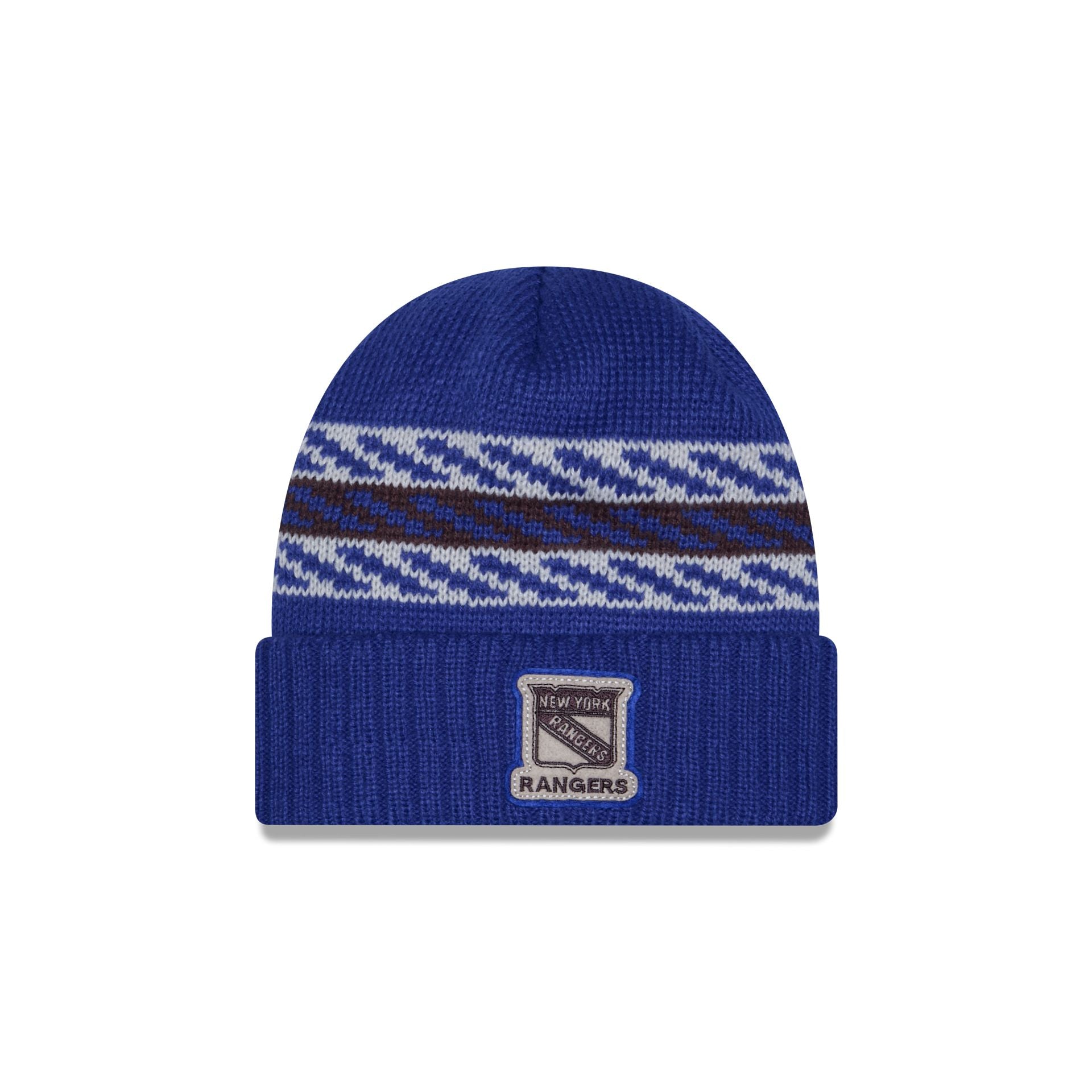 60832725_KNIT_20CUFF_LifestyleEnergy_NEYRAN_OTC_F New York Rangers Quilted Cuff Knit Hat - Image 1