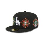 Los Angeles Dodgers Day of the Dead Skull & Flowers 59FIFTY Fitted Hat - Image 3