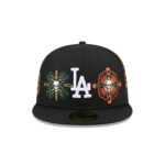 Los Angeles Dodgers Day of the Dead Skull & Flowers 59FIFTY Fitted Hat - Image 2
